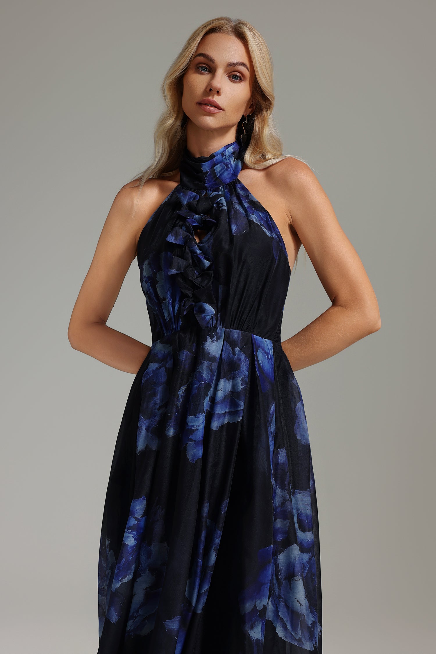 Siola Printed Backless Dress