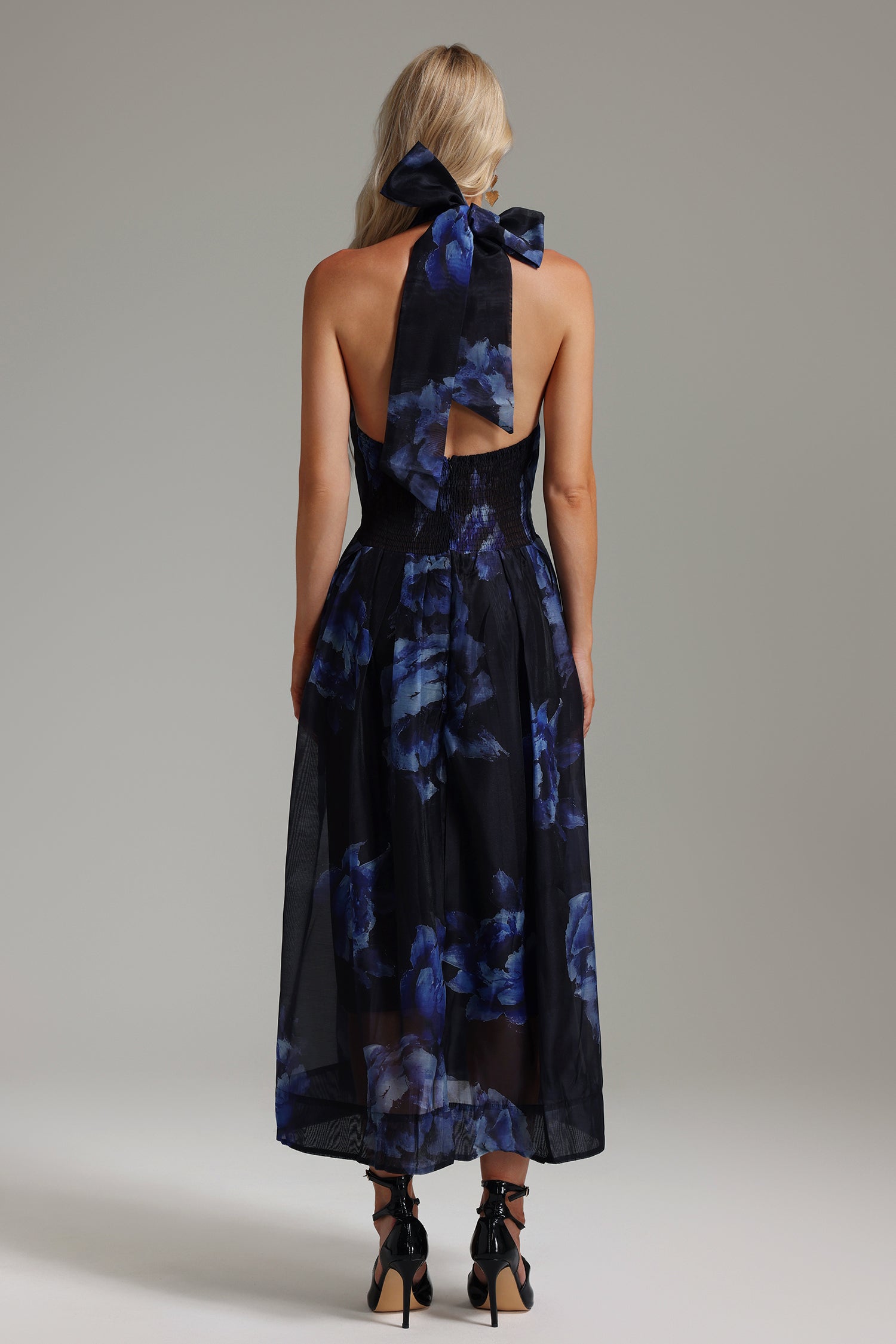 Siola Printed Backless Dress