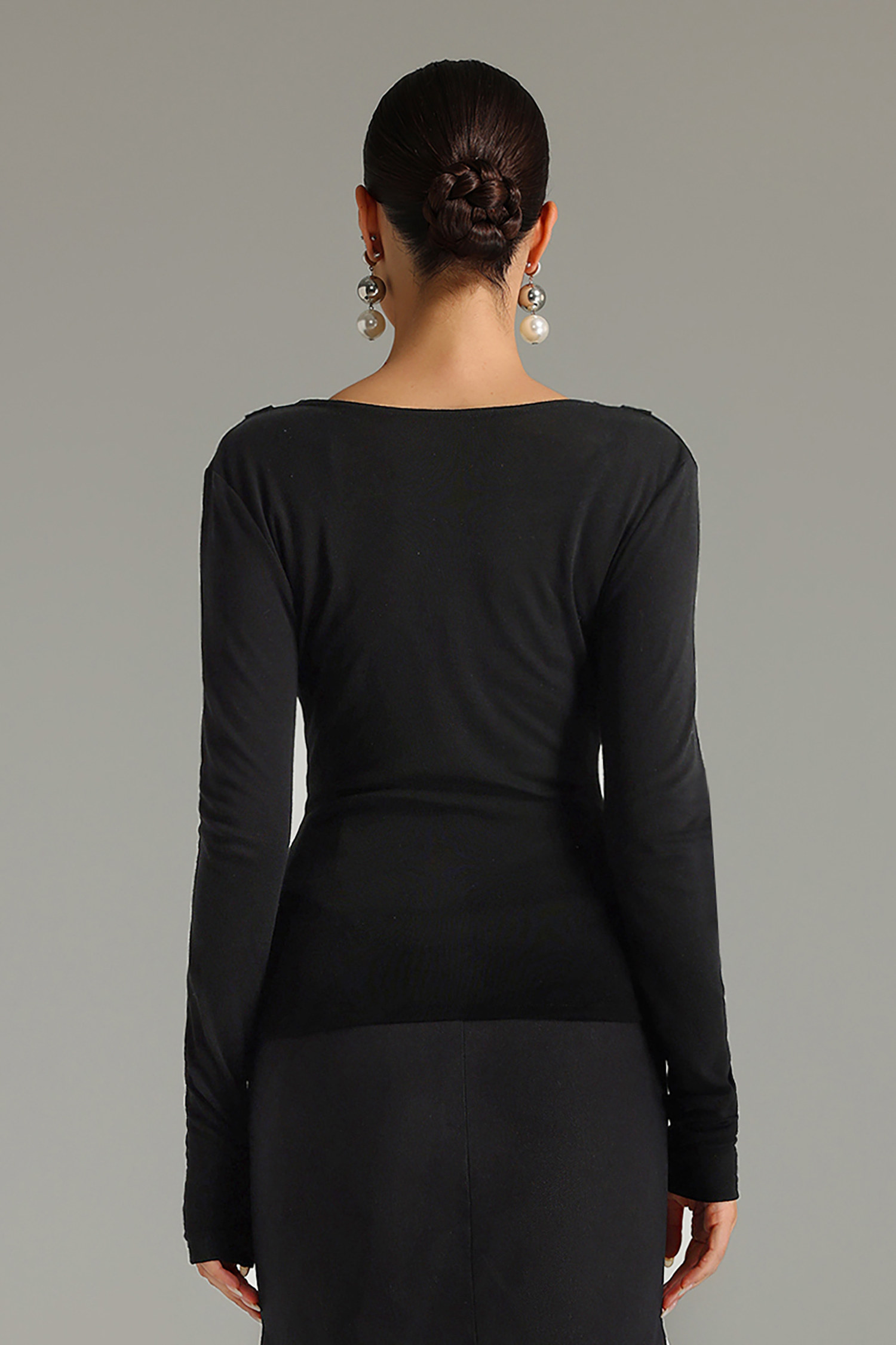 Starsha Swing Collar Long Sleeves Blouse