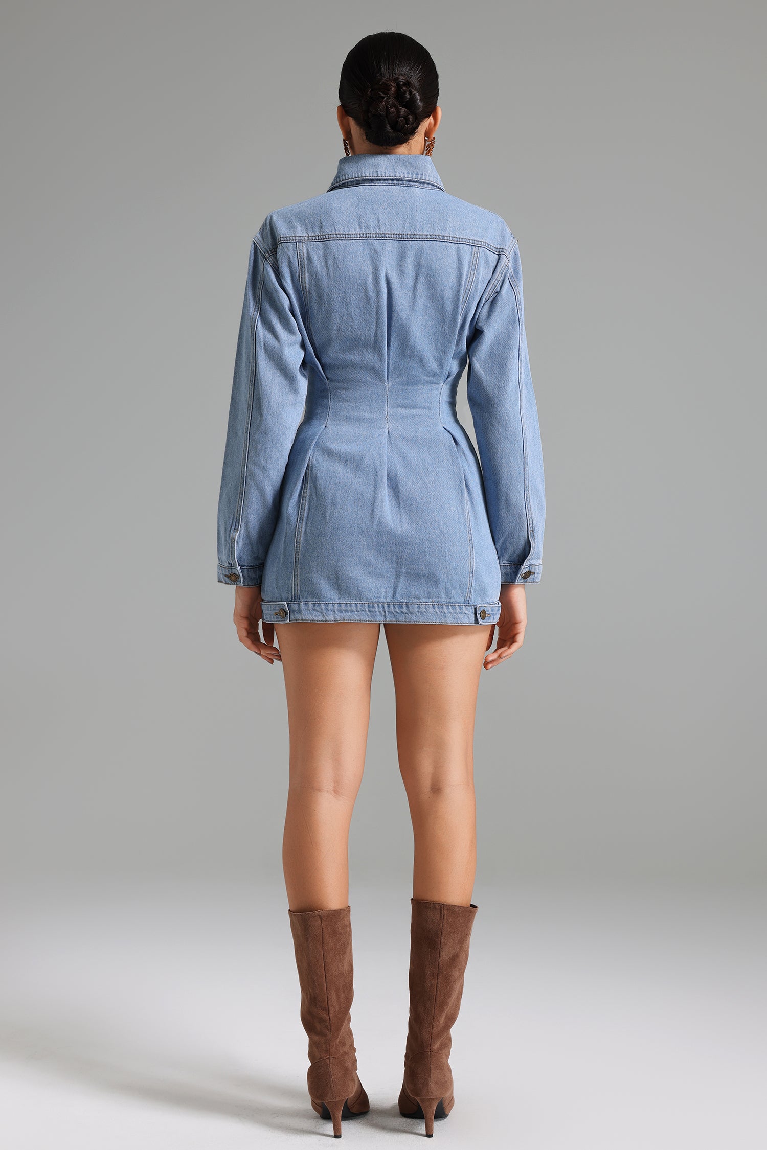 Tannen Bodycon Denim Shirt Dress
