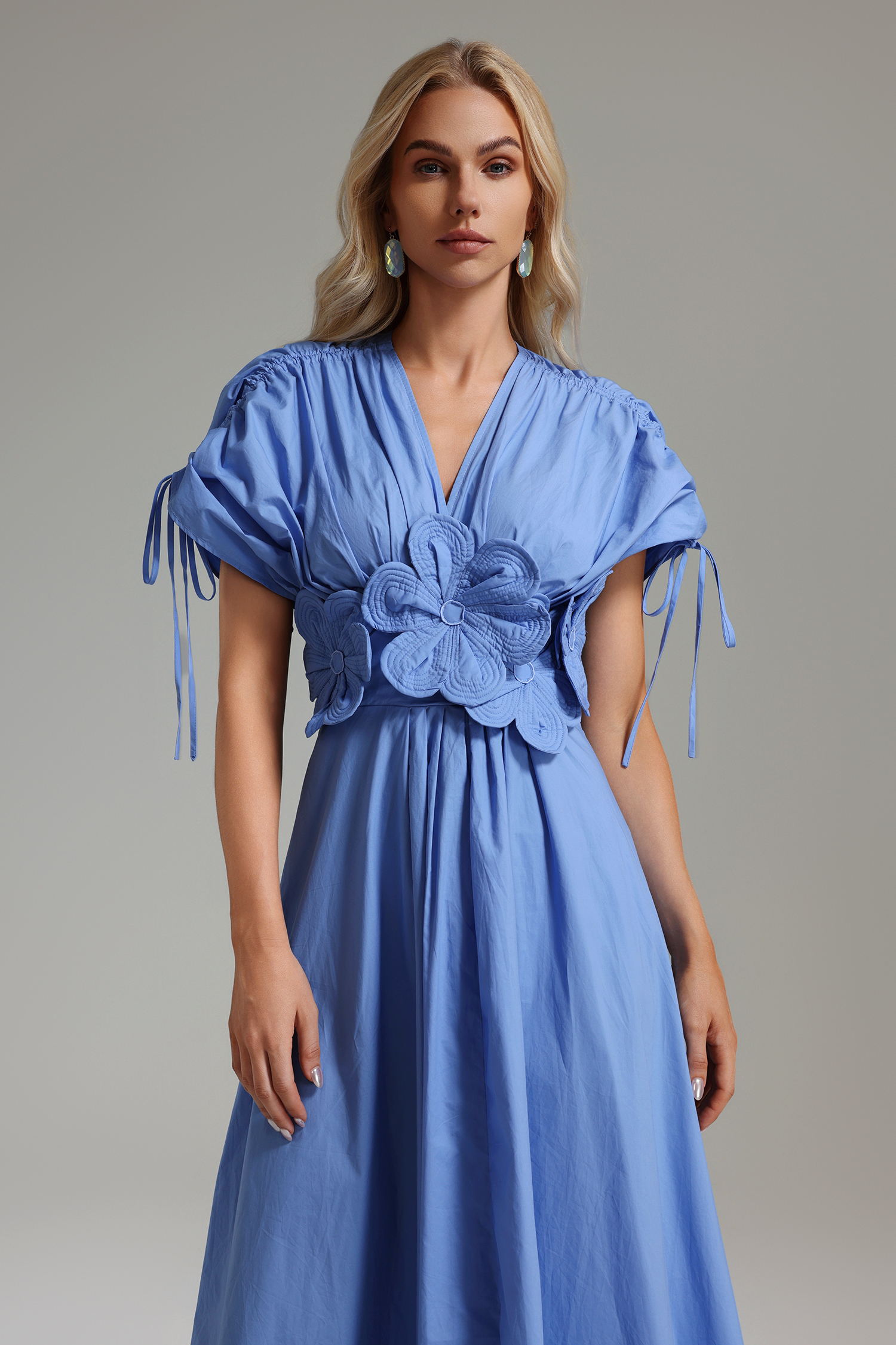 Tess Floral Applique Midi Dress