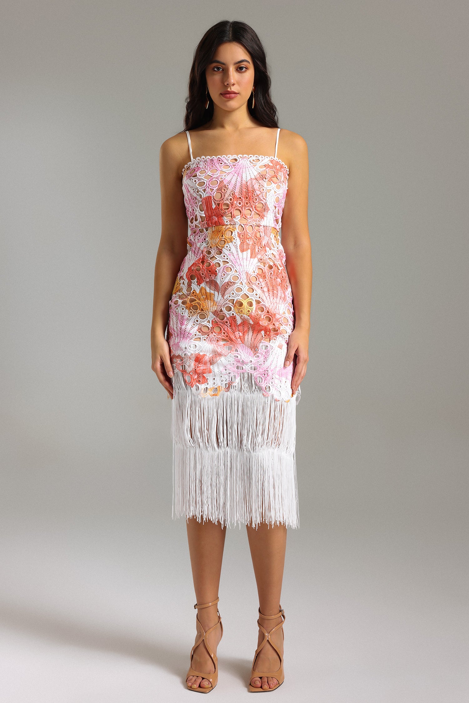 Verues Lace Tassel Midi Dress