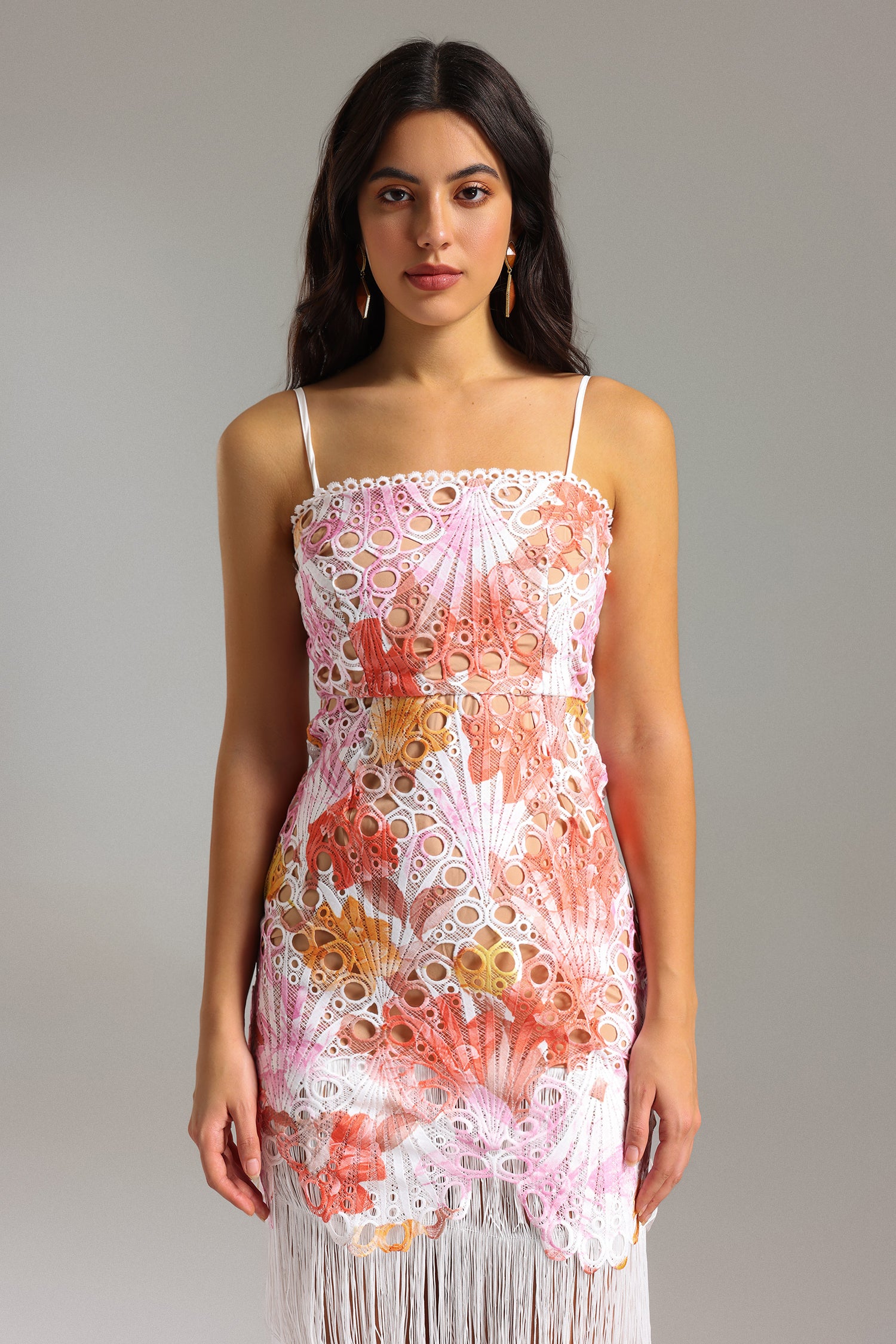 Verues Lace Tassel Midi Dress