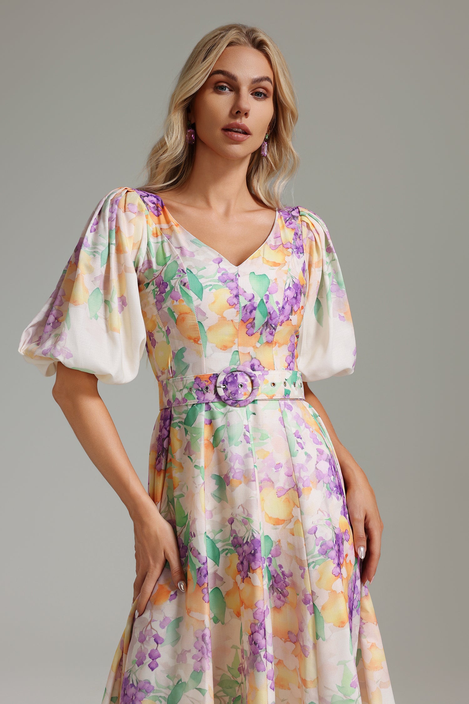 Wanie V-Neck Printed Dress