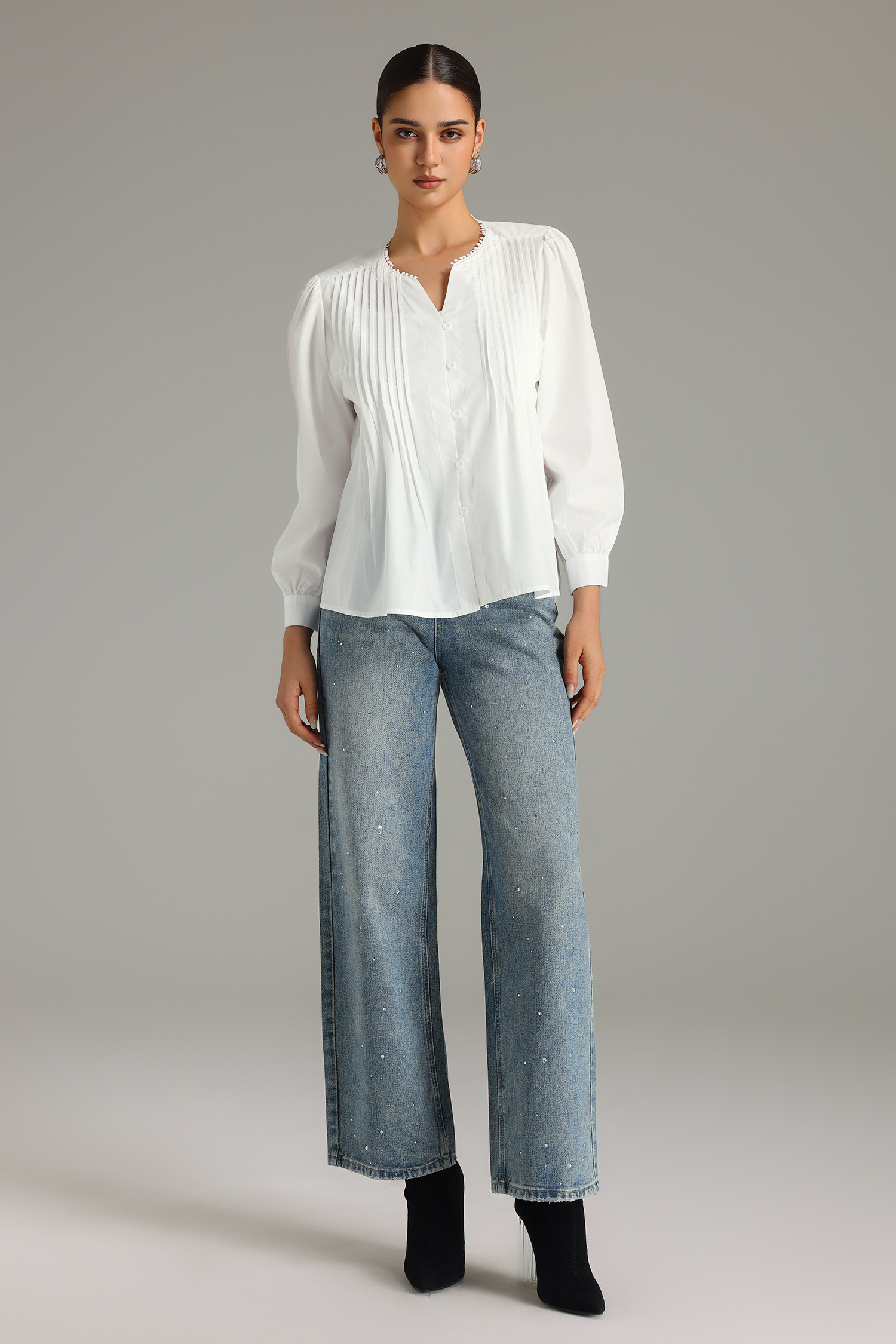 Yasir Pleated Long Sleeves Shirt