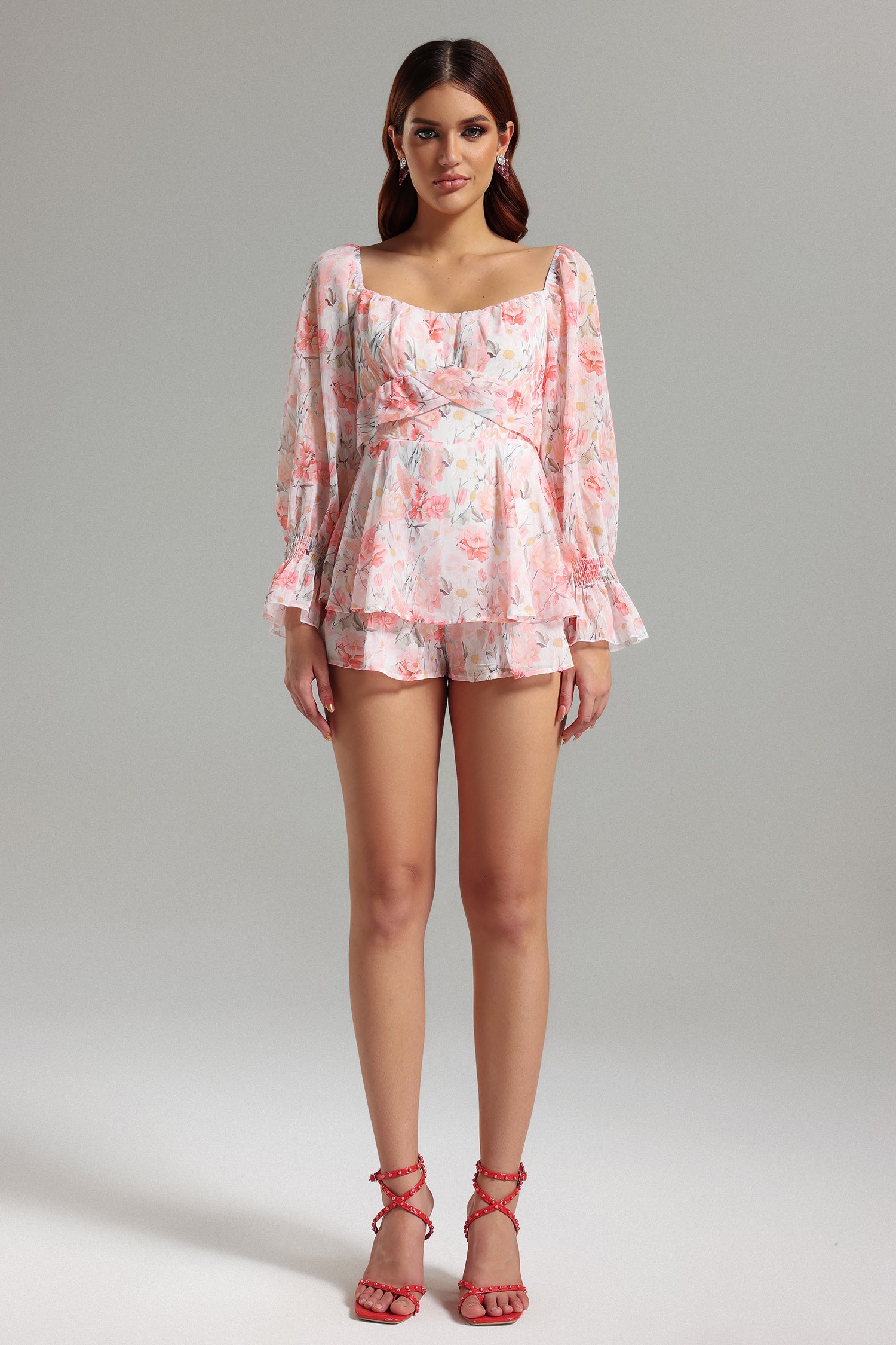 Yuio Floral Printed Playsuit