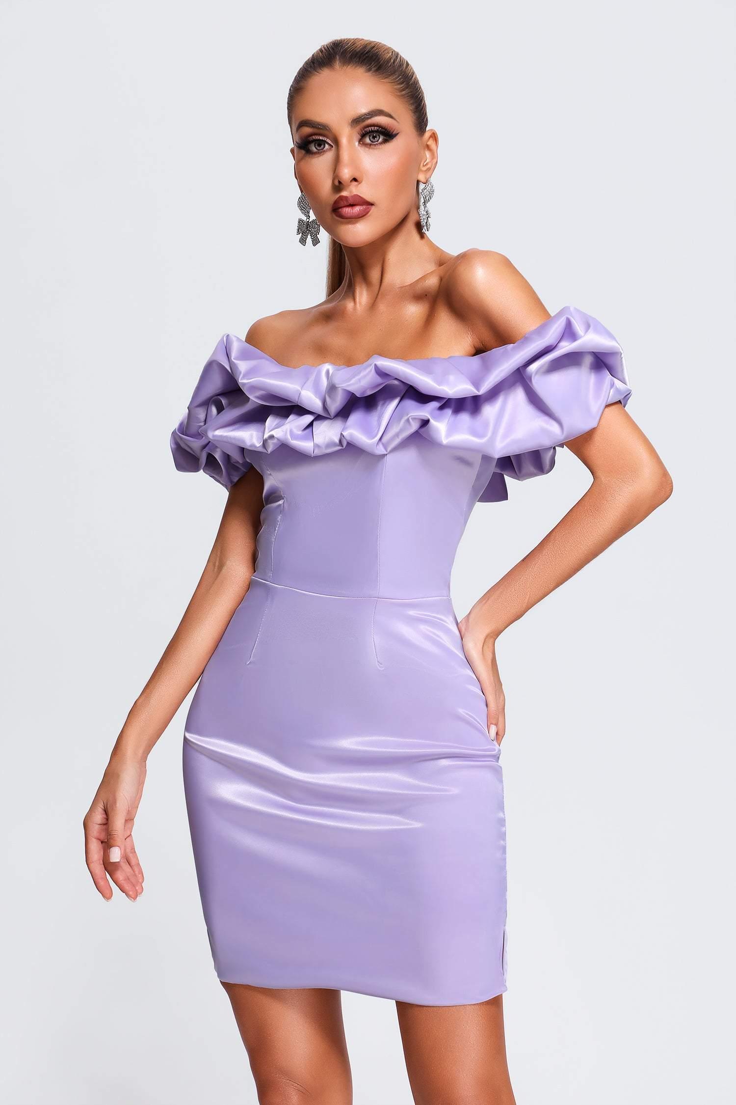 Rebecca Off Shoulder Mini Dress - Bellabarnett