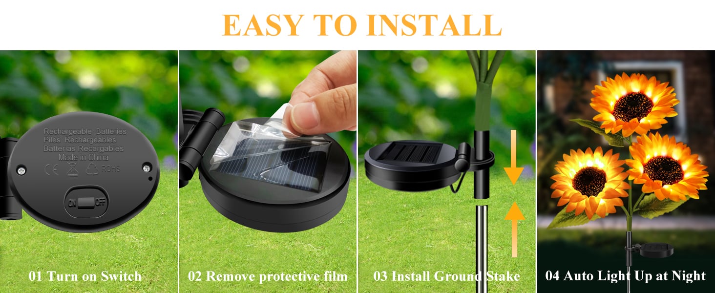 🌞Solar LED Sunflower Garden Lights-29.6inch/75cm