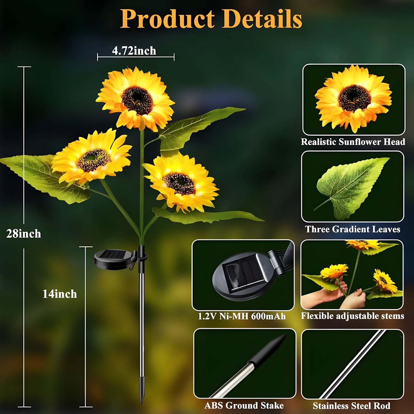 Kaliqo™ – Solar Sunflower LED Lights