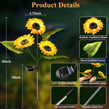 Kaliqo™ – Solar Sunflower LED Lights