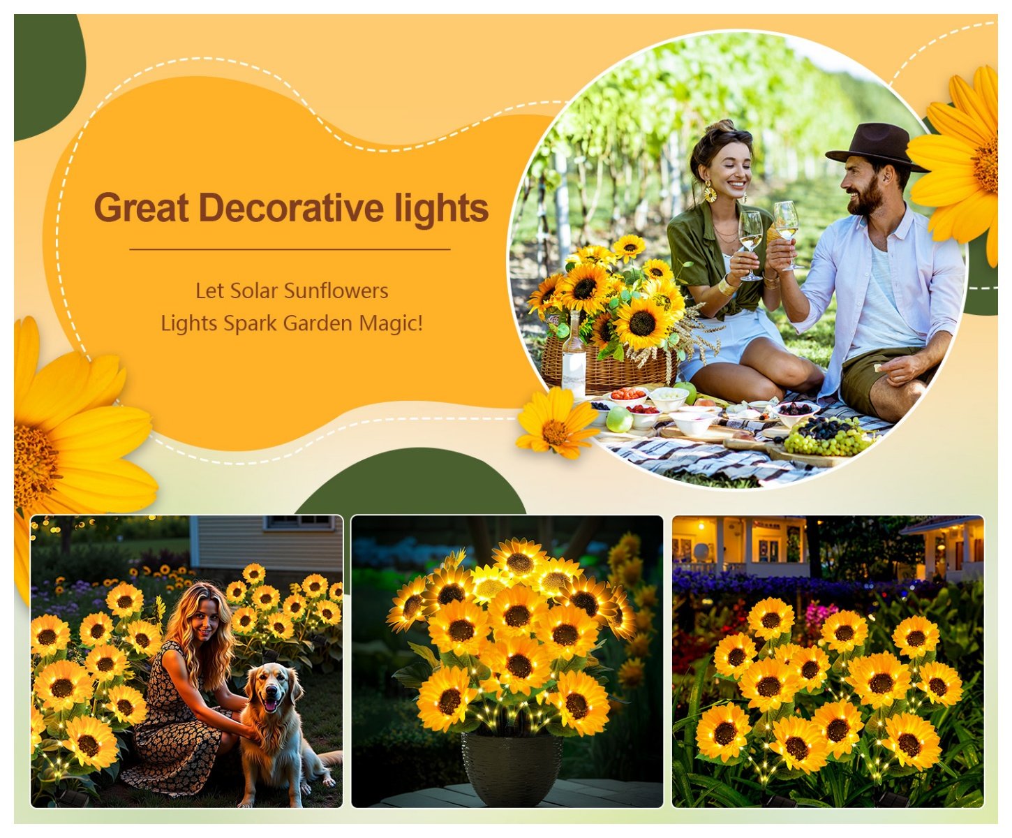 🌞Solar LED Sunflower Garden Lights-29.6inch/75cm