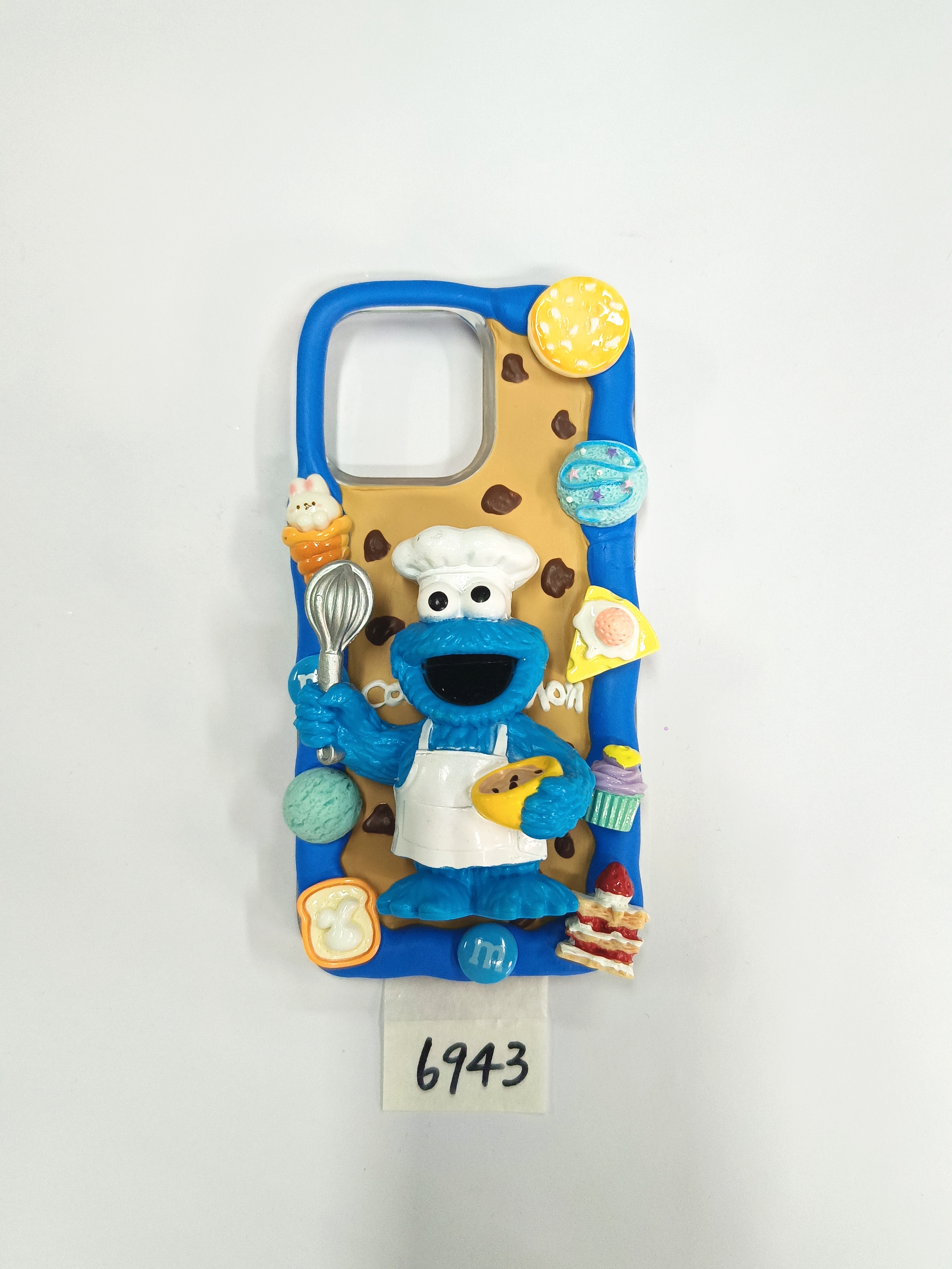 Sesame Street Cream Glue Mobile Phone Case, Chef Style and Big Family, Art Gifts, Collection Memorial Gifts, Handmade
