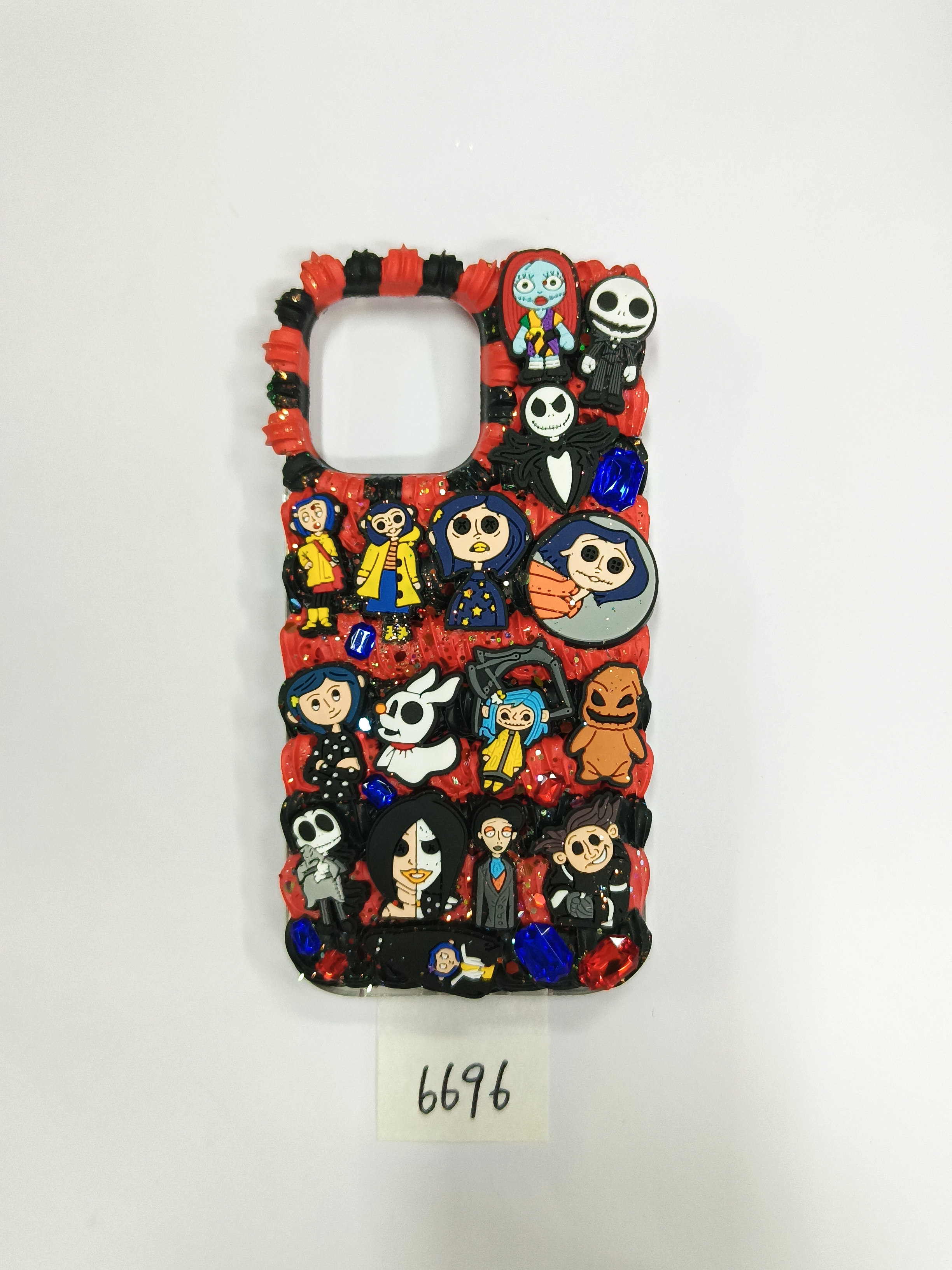 Caroline cream glue phone case, yellow and blue mixed, DIY phone case gift, art collection, unique phone case