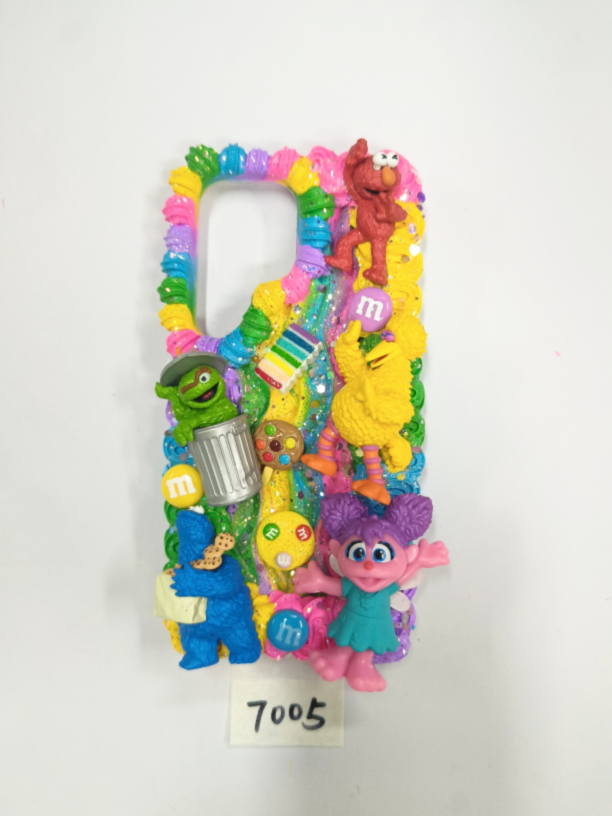 Sesame Street Cream Glue Mobile Phone Case, Chef Style and Big Family, Art Gifts, Collection Memorial Gifts, Handmade