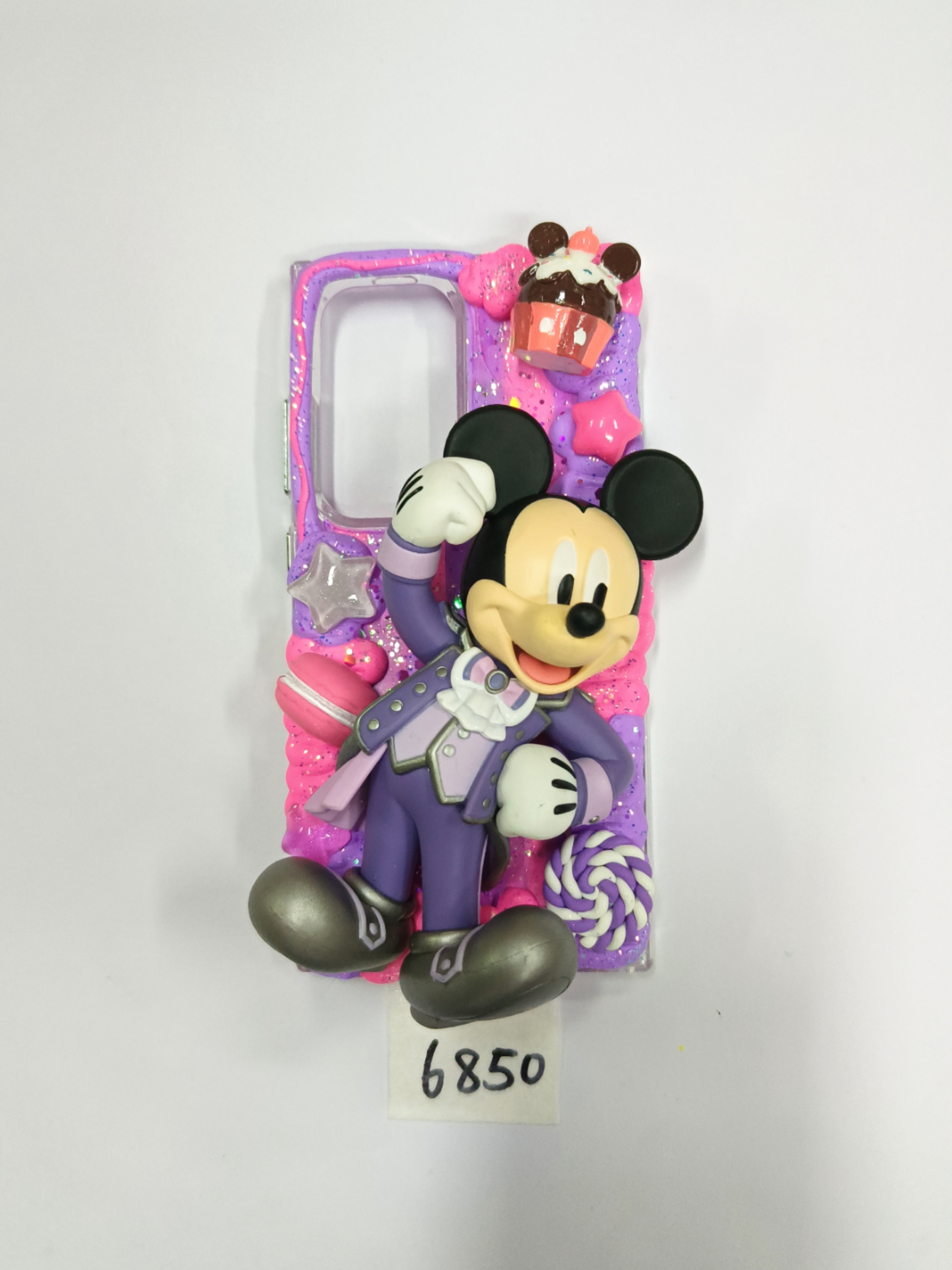 Mickey001- 3D DIY Handmade Phone Case of Disney cartoons, cameras, oil painting barrels, Mickey's chocolate cake, donuts