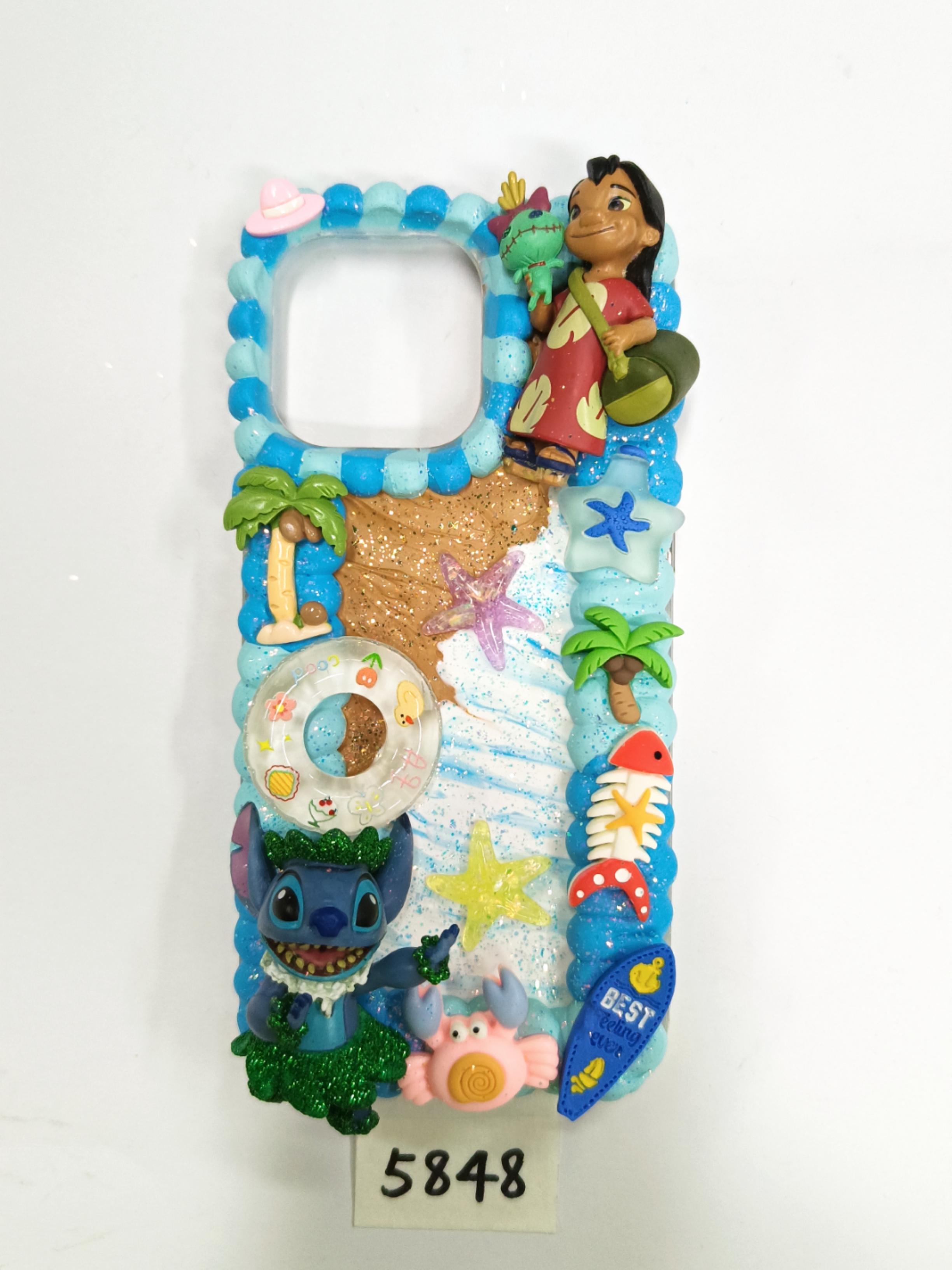 Stitch- Disney - Lilo & Stitch World Handmade DIY Phone Case with Swimming circle, Beach vacation, Rainbow, Surfboard, Boat, Whale, blue and white style, case for the iphone, samsung, moto
