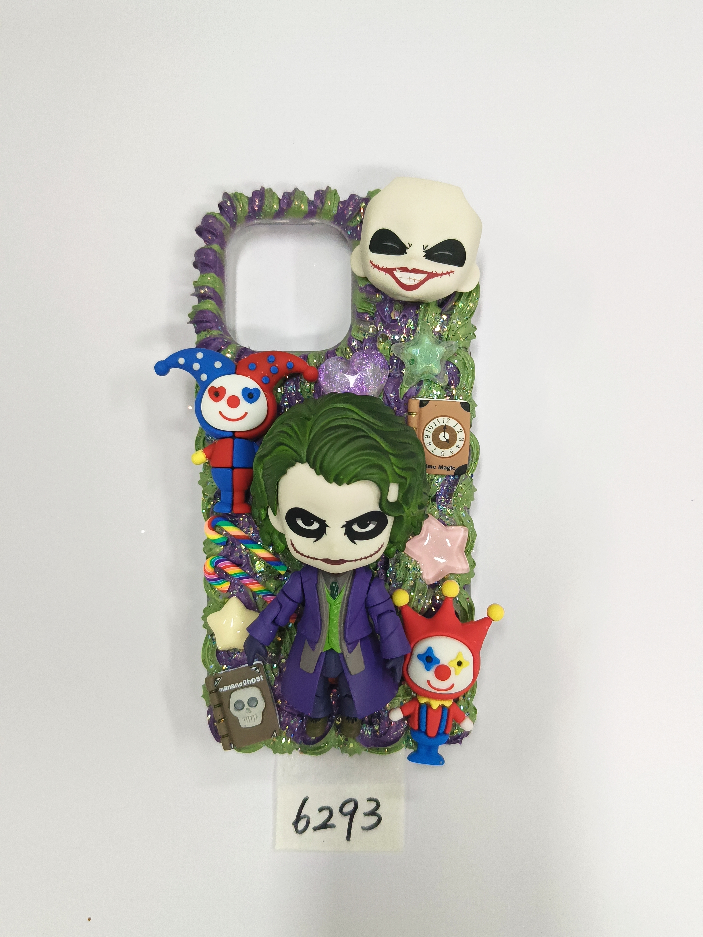 joker mobile phone case style, Joker female mobile phone case, cream glue handmade mobile phone case, art gift, commemorative gift, collection gift.