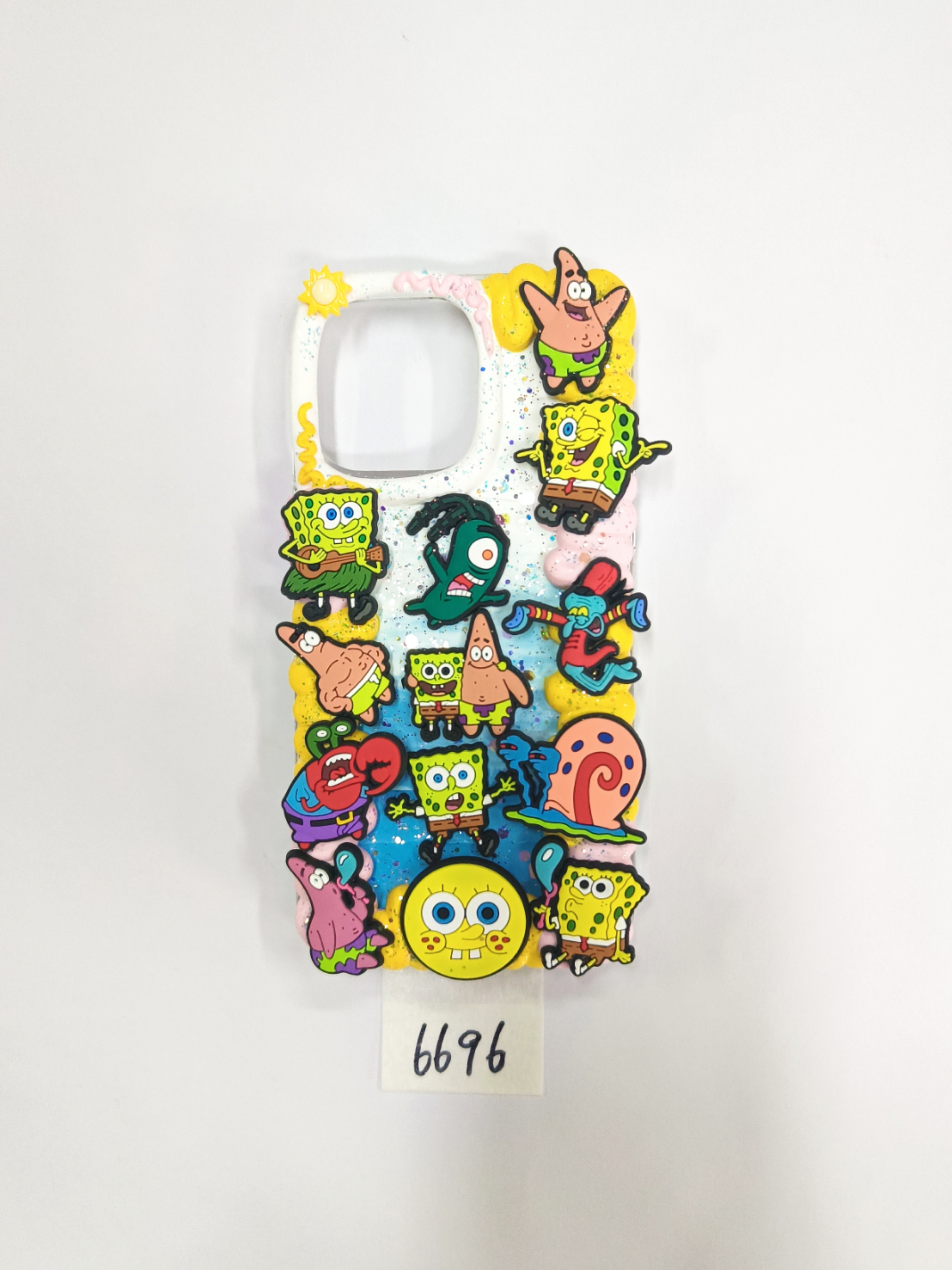 SpongeBob Sea Series Style Handmade DIY Phone Case Bob002, Pie Star, Burger, Ice cream, Fries, Mr. Krabs, Bathtub, and Soap with 3D's BOB.Personalized gift,Art Lovers Gift.
