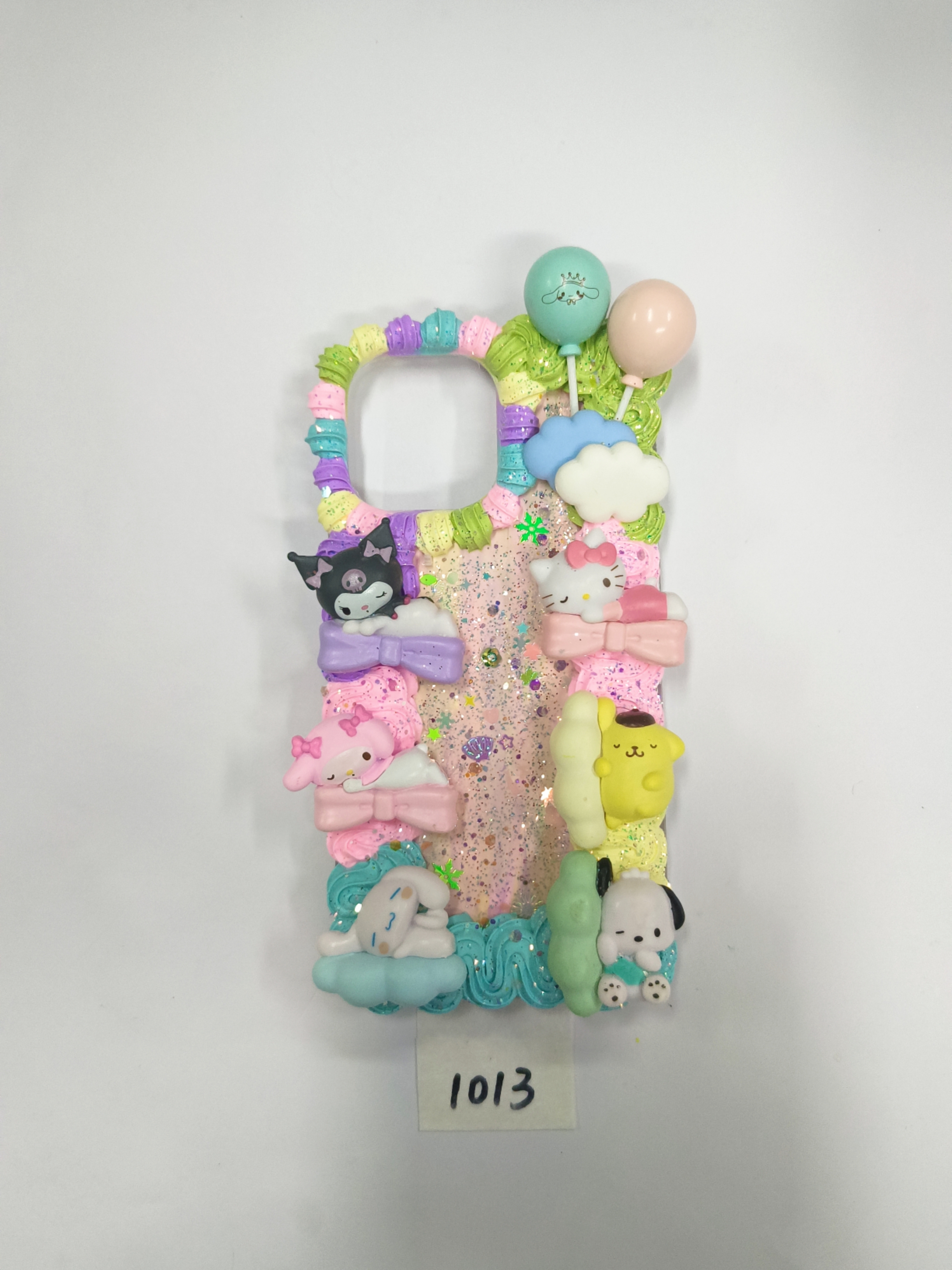 Sanrio001 - Lovely Kuromi & Hello Kitty Handmade Phone Case,with the charms of Strawberry ice cream, candy, rainbow, HK, KUKU, Pacha , Cinnamon,Melody