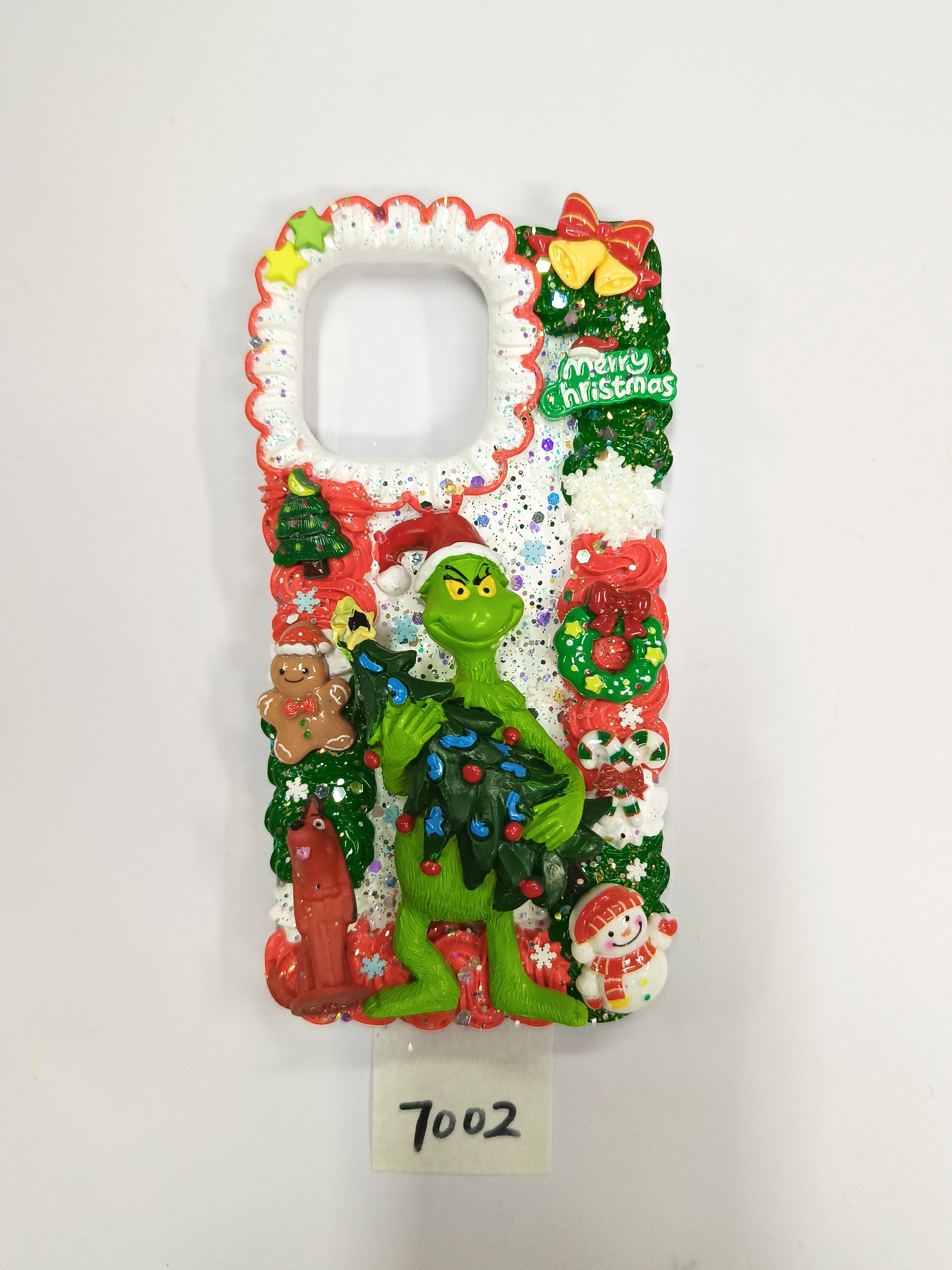 Grinch002 Christmas Grinch - themed cream glue phone case🎄 Full of cute elements