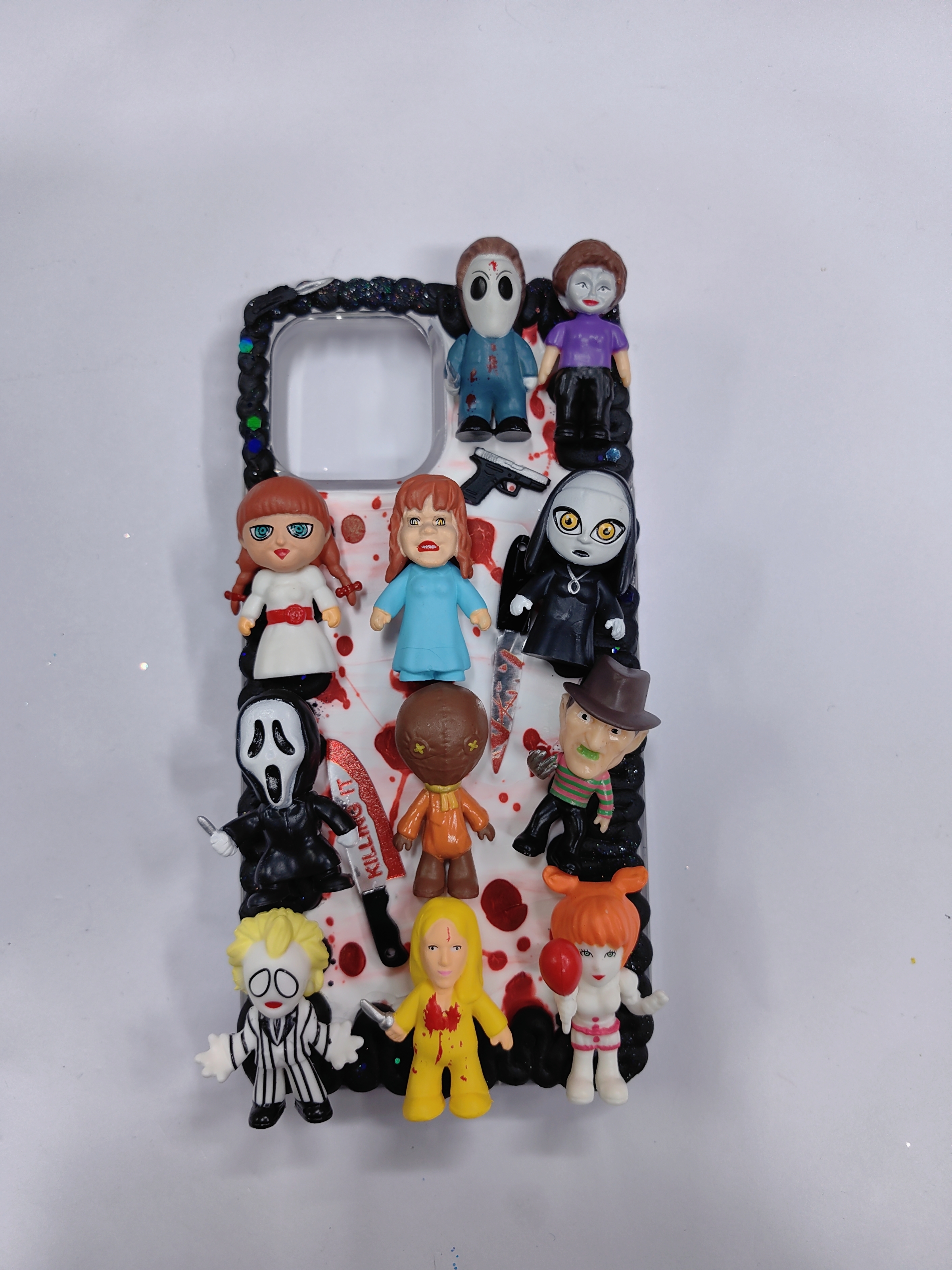 Classic horror character collection DIY mobile phone case, 3D handmade cream glue mobile phone case, artwork, gifts,