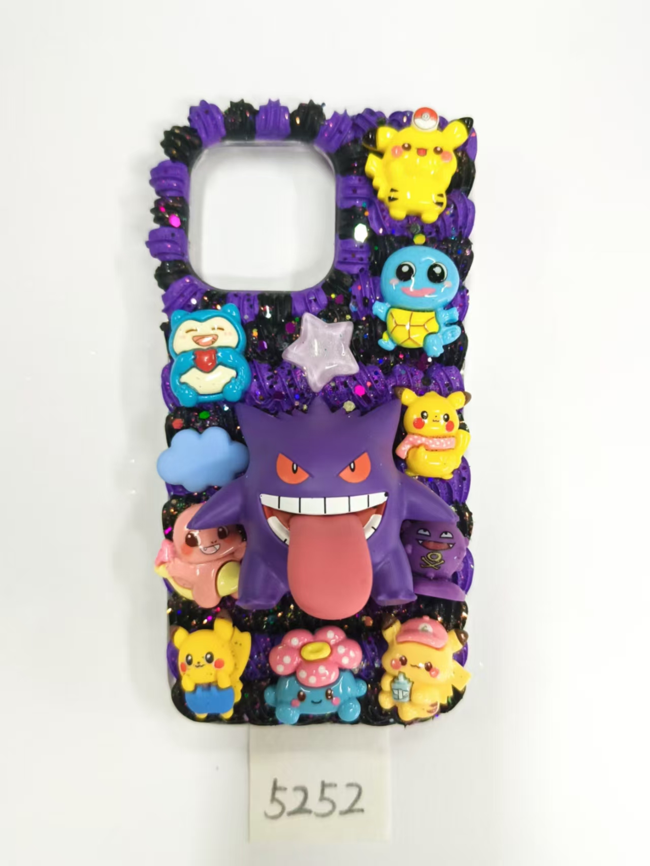 Pokémon Gengar Dark Style DIY Phone Case - Custom Ghost-Type Hand-Painted Shockproof Cover