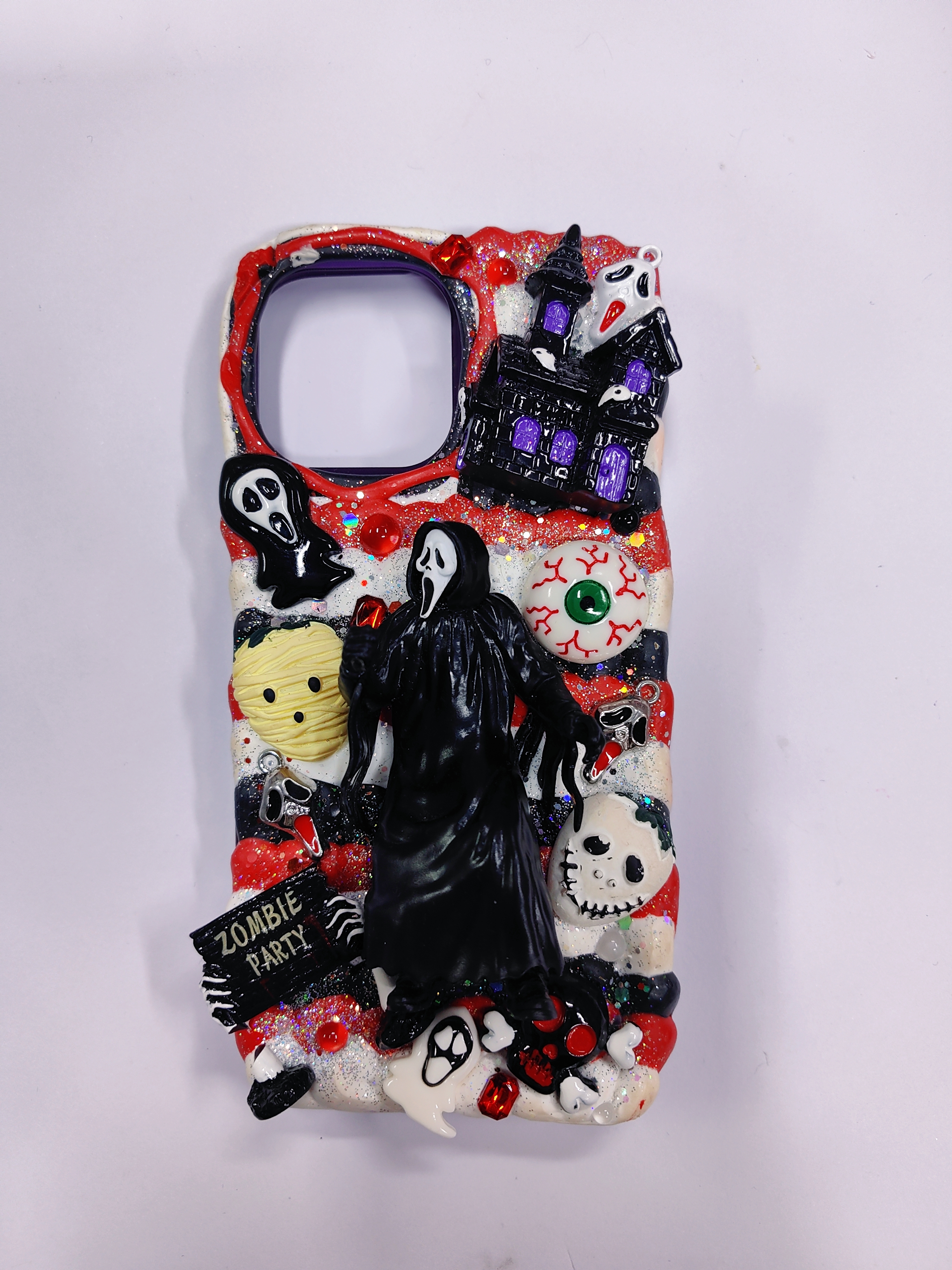 Ghostface001 -Ghostface mask, in horror, thriller and suspense styles, Halloween designs, 3D cream glue.