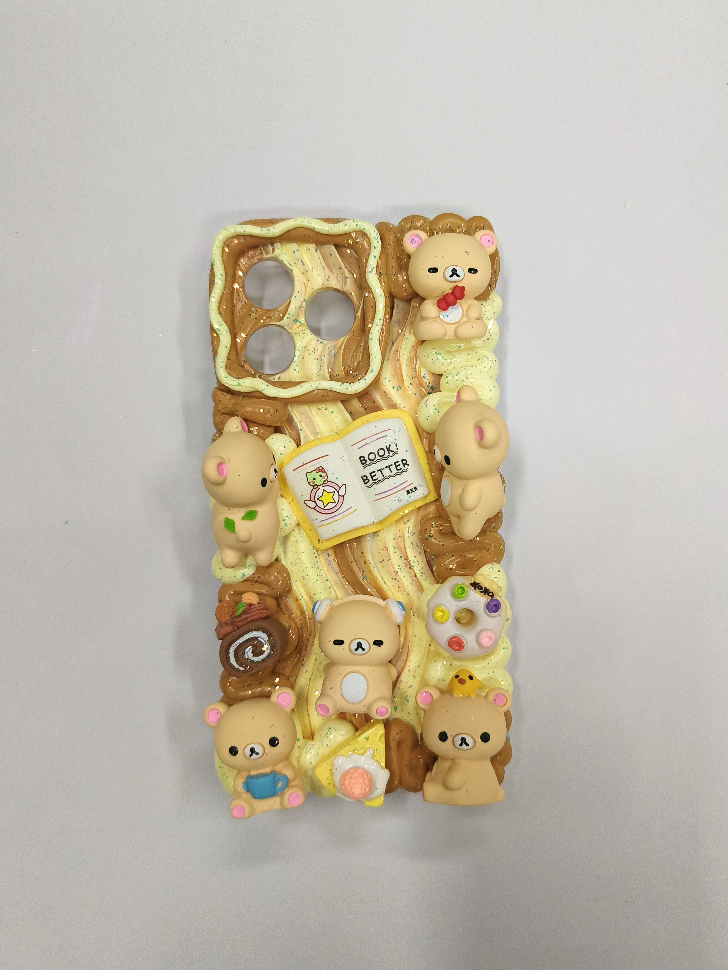 Rilakkuma Cream Glue Phone Case, 3D Cute Stereo Protective Case, Custom Gift, Exclusive Artistic Phone Case