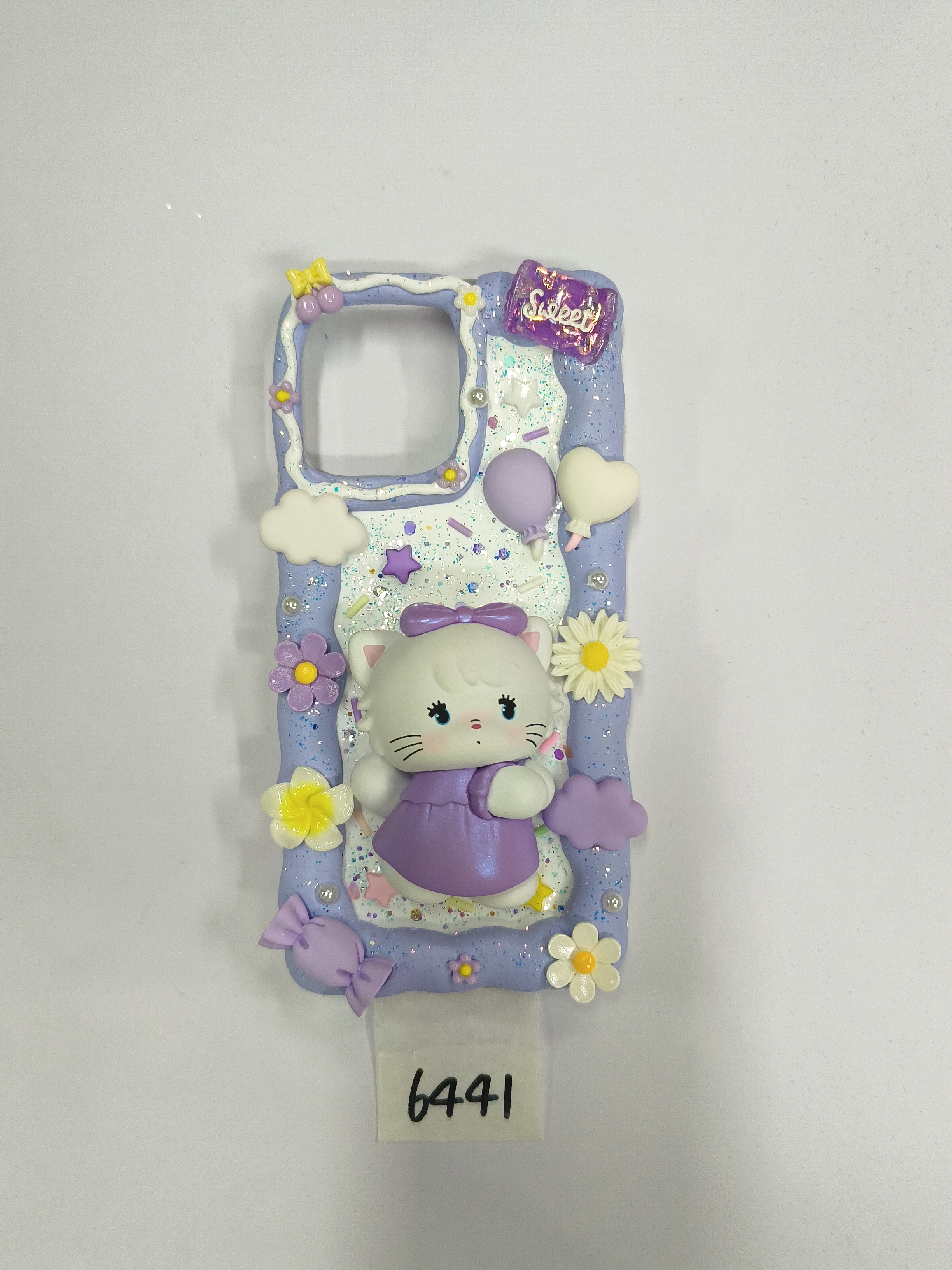 Miki002 style phone case, purple polarized Miki, cute cream glue phone case, three-dimensional Miki, phone case gift