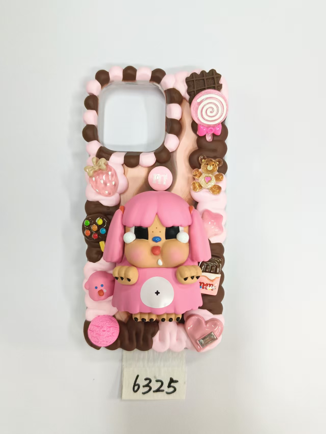Crybaby cream glue phone case series, pink color, PPG co-branded Crybaby model, artistic gift, customized phone case gift