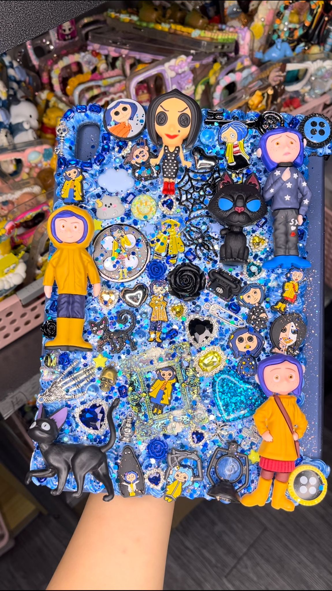 Caroline ipad- cream glue ipad case, yellow and blue mixed, DIY ipad case gift, art collection, unique phone case