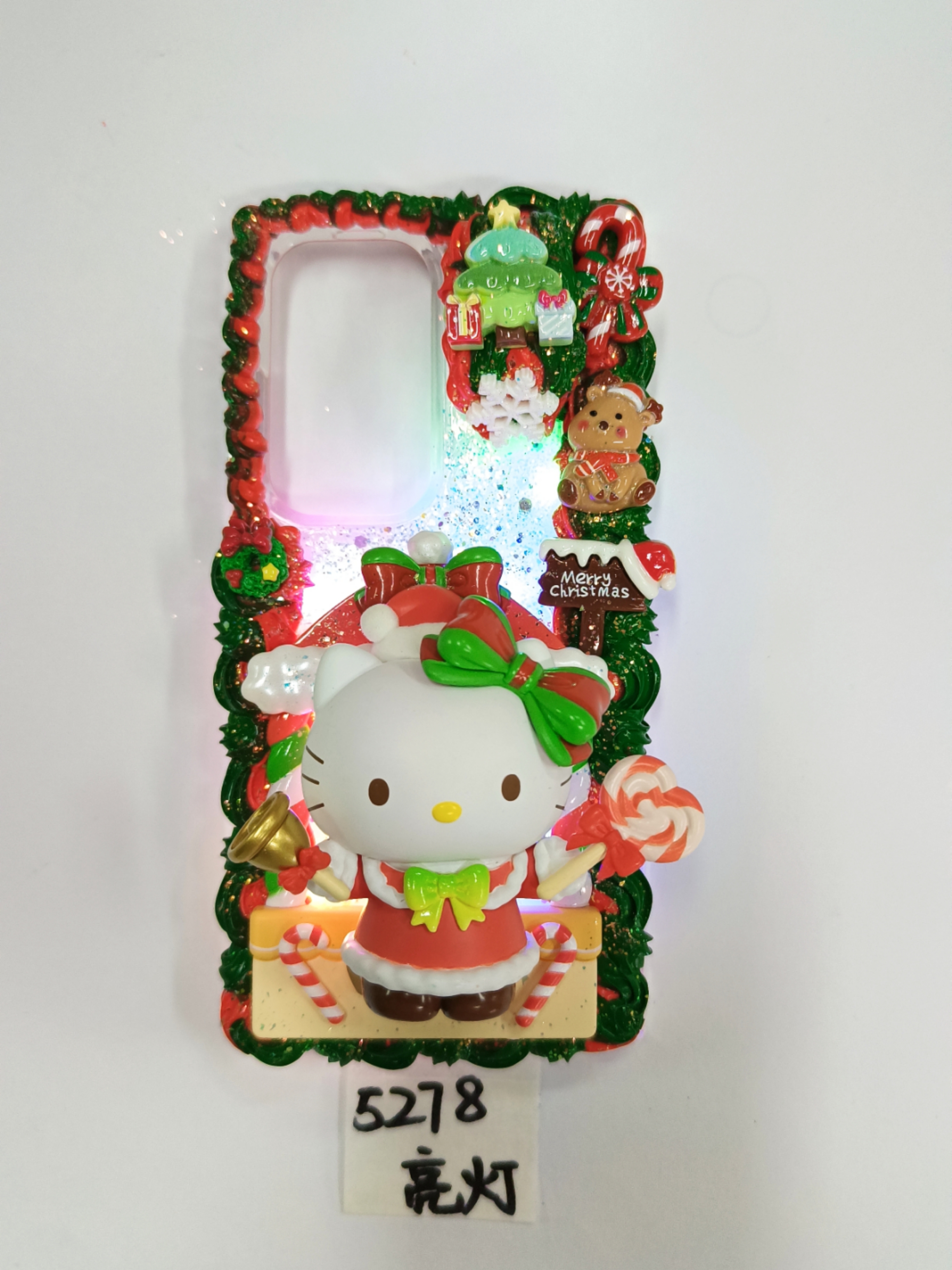 HK Christmas Style - Sanrio Christmas Phone Case, 3D Handmade Cream Glue Phone Case, Featured Phone Case, DIY Phone Case, Gifts.