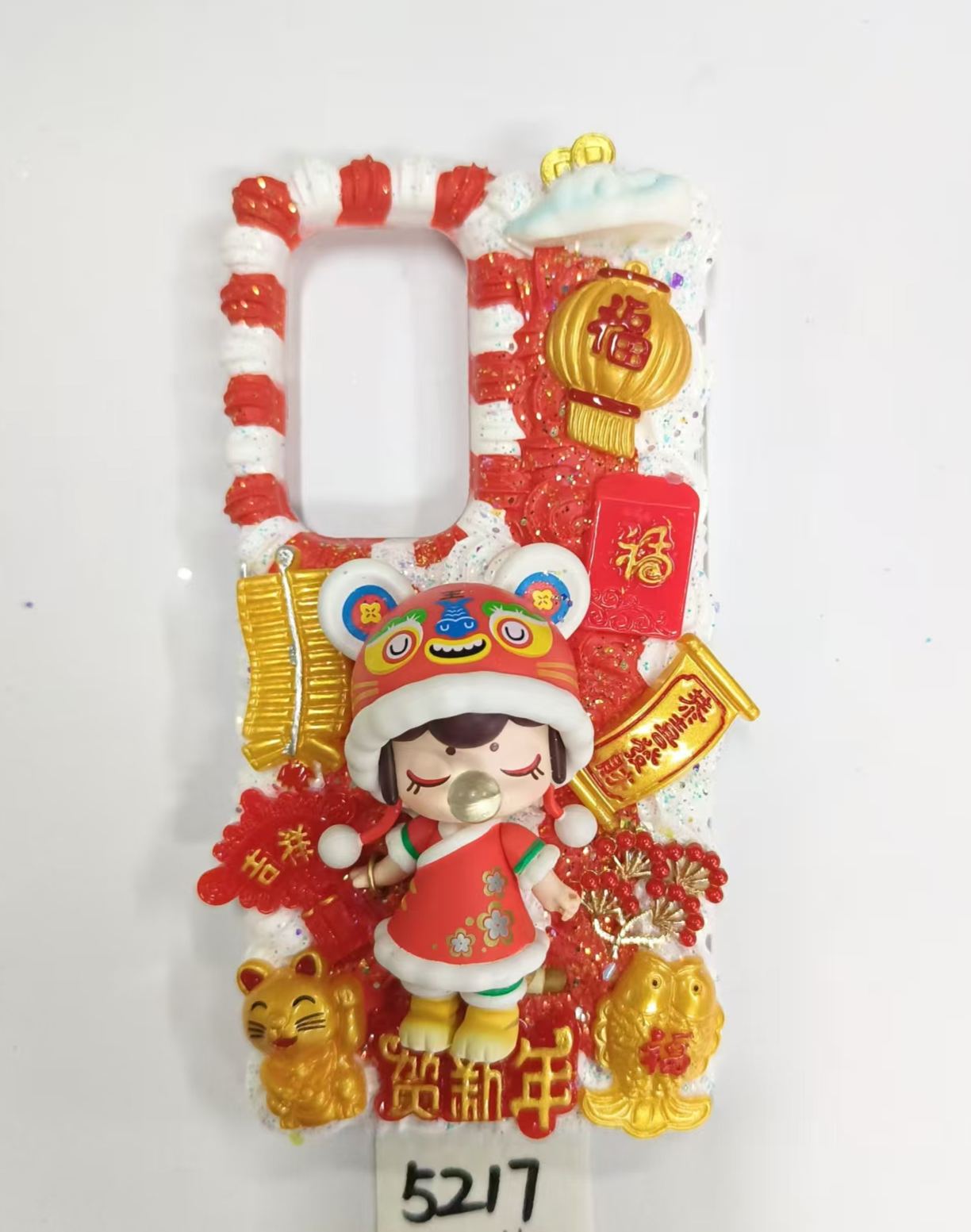 Nancy Christmas for lunar new year - themed cream glue phone case🎄 Full of cute elements
