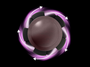 Top view of Conical Airwrap barrel with arrows showing airflow