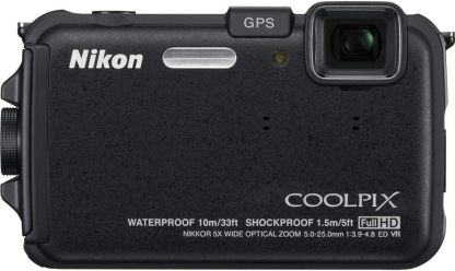 Nikthton COOLPIX AW100 16 MP CMOS Waterproof Digital Camera with GPS and Full HD 1080p Video (Black)