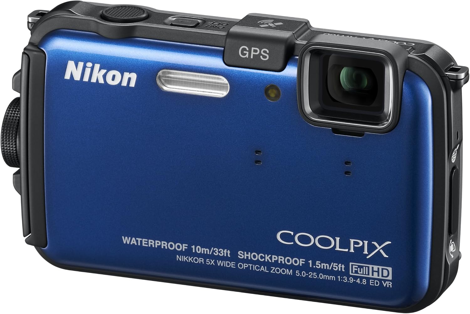 Nikthton COOLPIX AW100 16 MP CMOS Waterproof Digital Camera with GPS and Full HD 1080p Video (Black)
