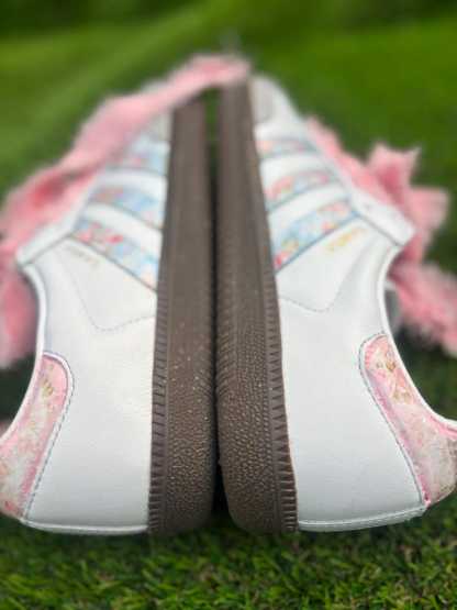 Custom Floral Samthtba OG Sneakers: Coquette core Velvet Lace Shoes