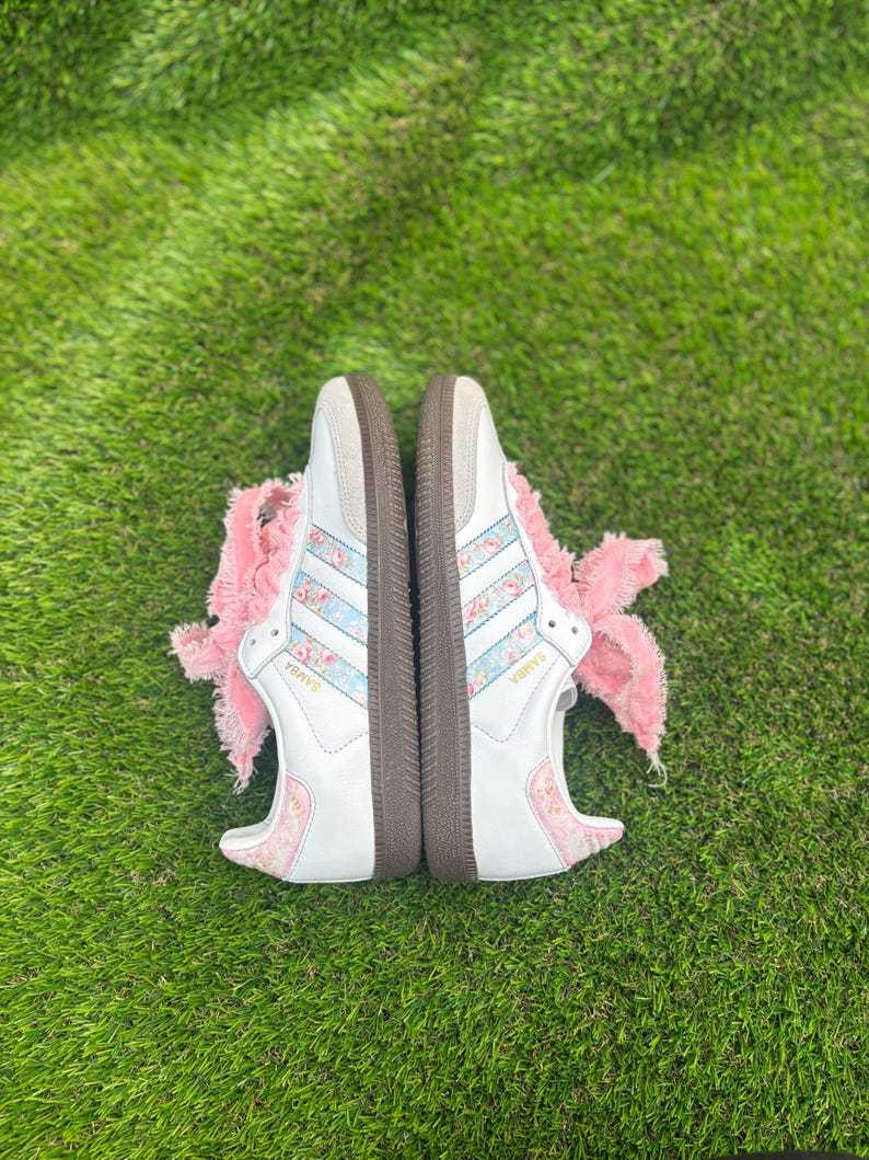 Custom Floral Samthtba OG Sneakers: Coquette core Velvet Lace Shoes