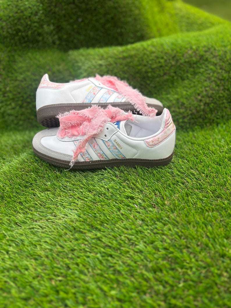 Custom Floral Samthtba OG Sneakers: Coquette core Velvet Lace Shoes