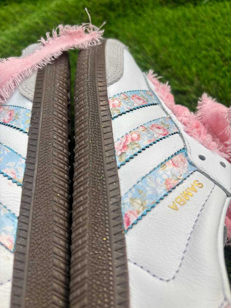 Custom Floral Samthtba OG Sneakers: Coquette core Velvet Lace Shoes