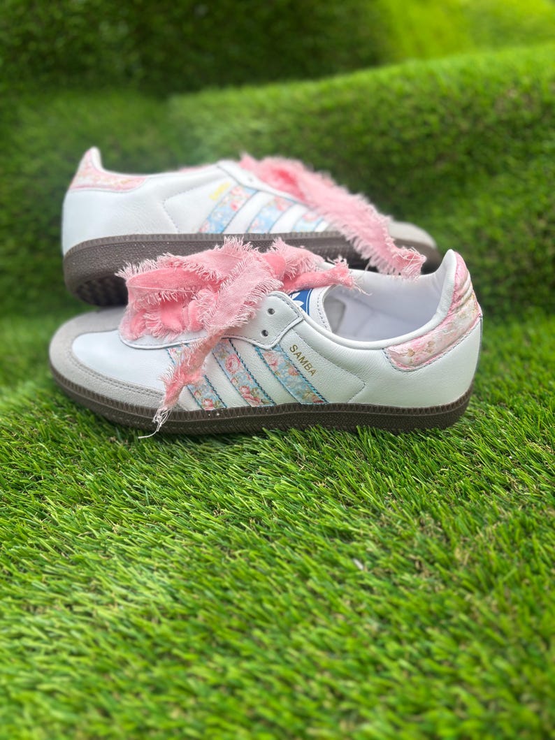 Custom Floral Samthtba OG Sneakers: Coquette core Velvet Lace Shoes