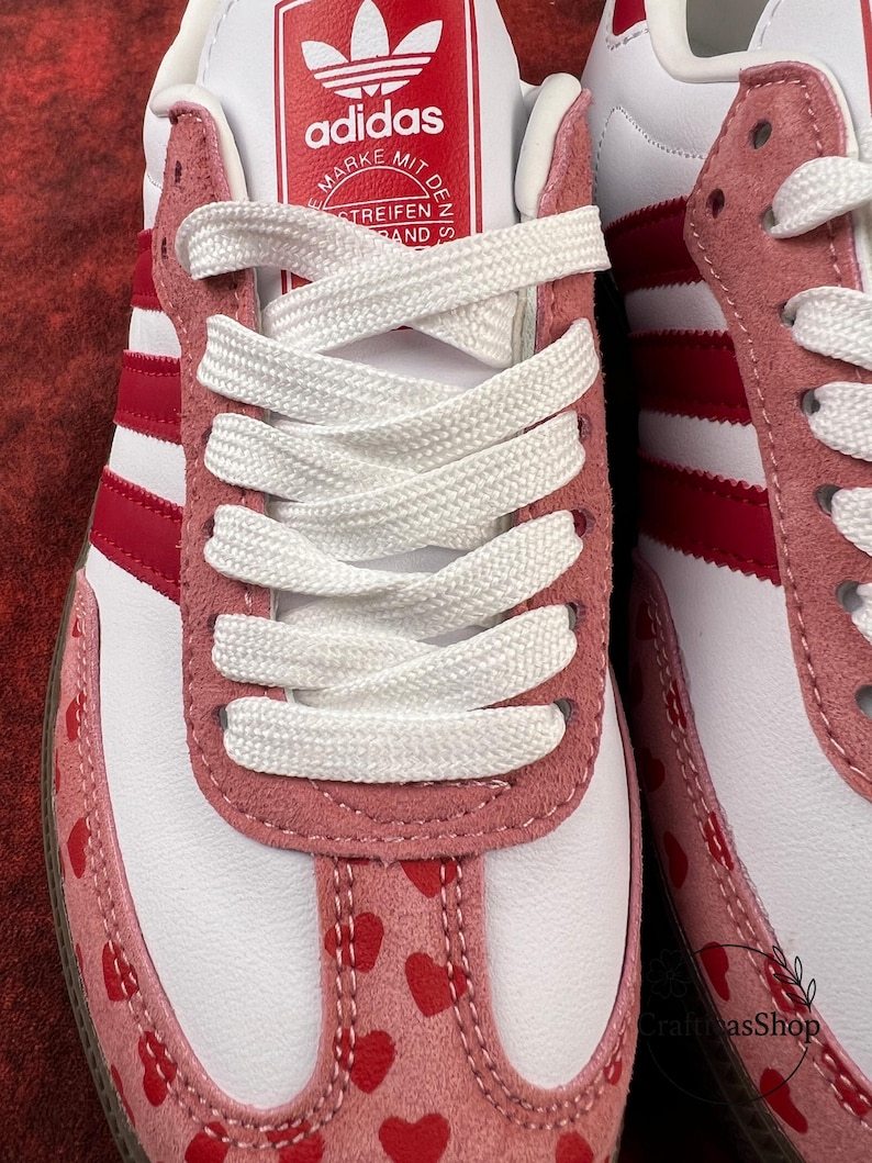 Samthtba Vintage Valentine Edition – Custom Red & Pink Heart Shoes – Romantic Streetwear Trainers