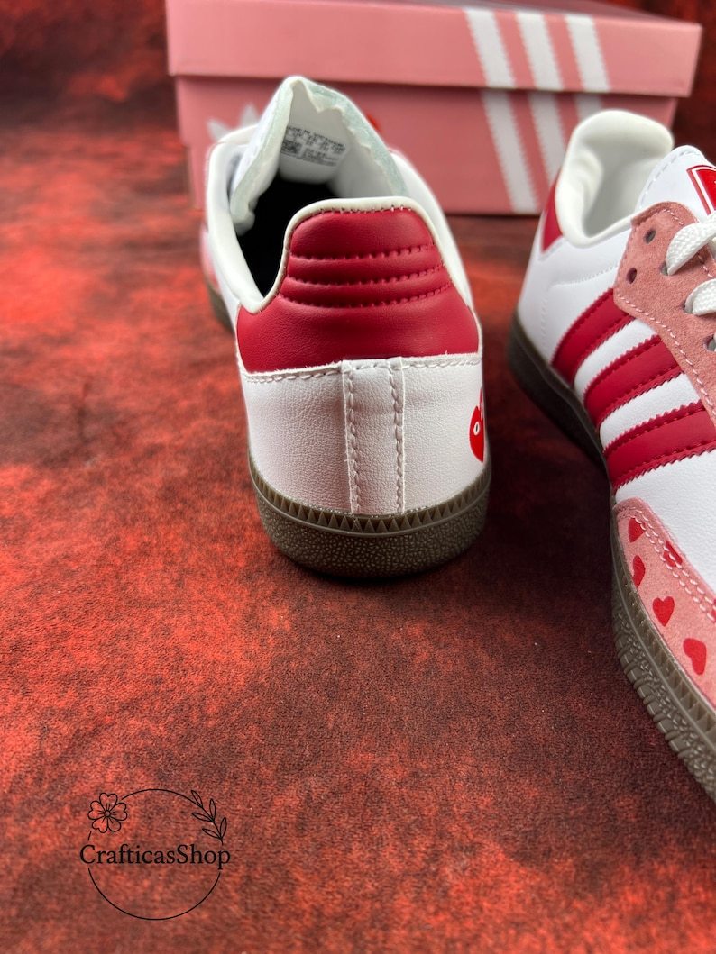 Samthtba Vintage Valentine Edition – Custom Red & Pink Heart Shoes – Romantic Streetwear Trainers