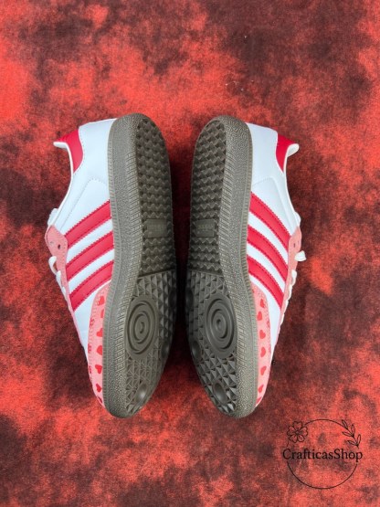 Samthtba Vintage Valentine Edition – Custom Red & Pink Heart Shoes – Romantic Streetwear Trainers