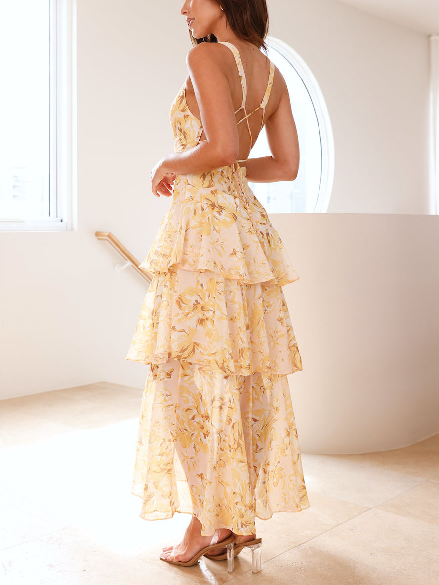 Waves of Warmth Maxi Dress Yellow