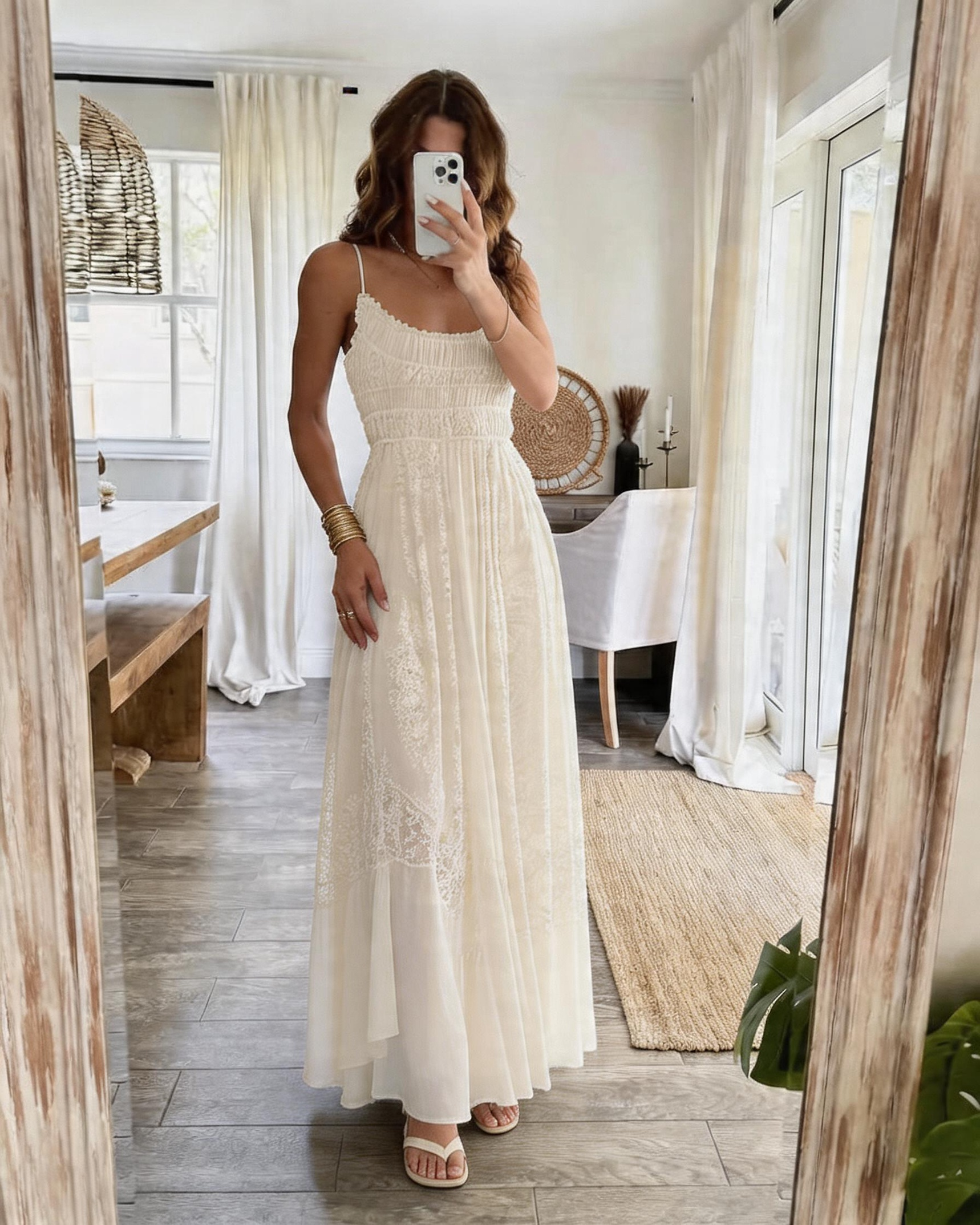 Lace Tiered Cami Maxi Dress