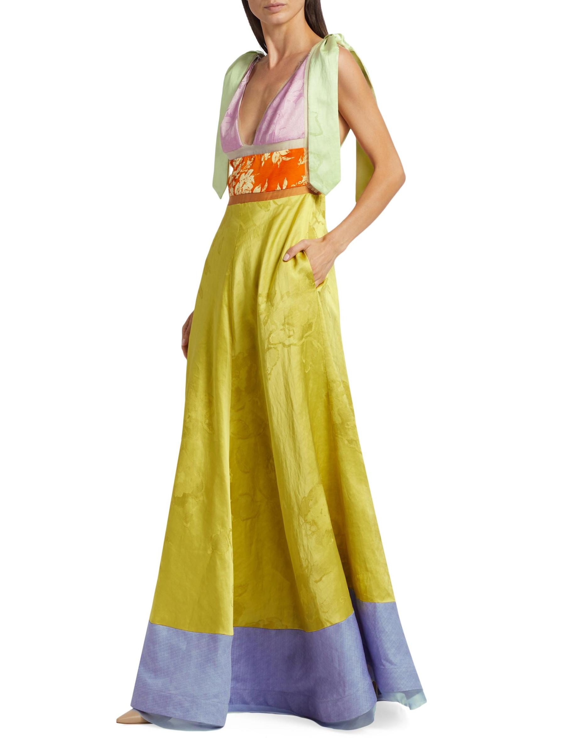 Tie Another Day Floral Patchwork Gown