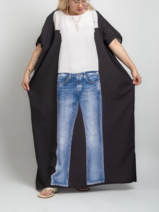 Jeans + Tee Caftan (Black)