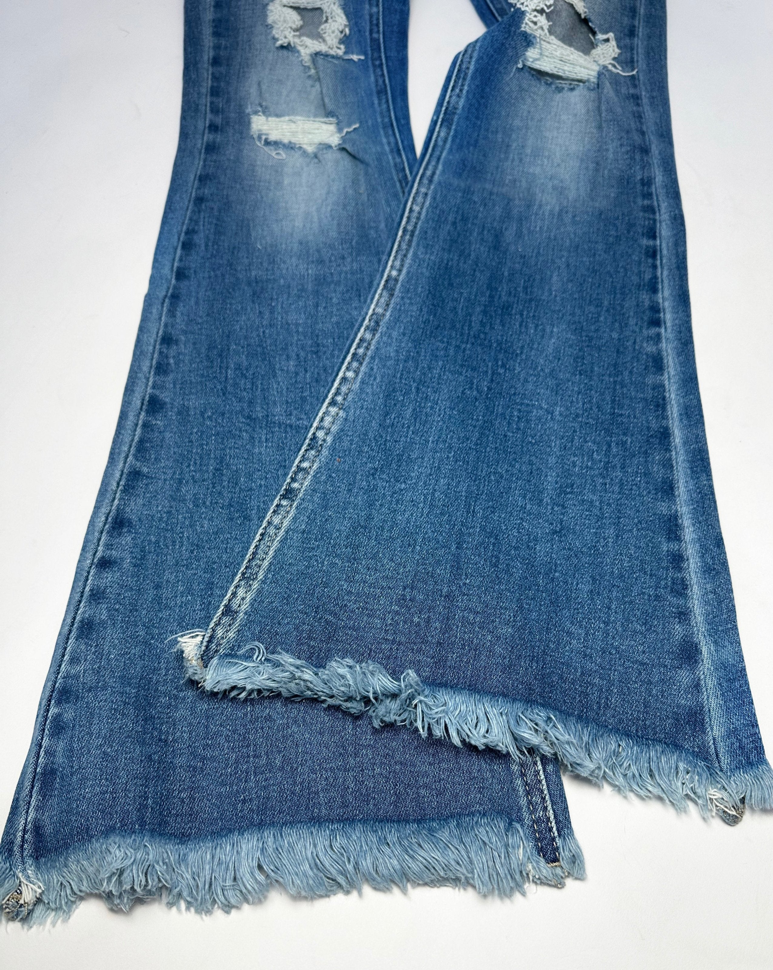 LIGHT WASH Route 507 Milestone Distressed Denim Flare Jeans