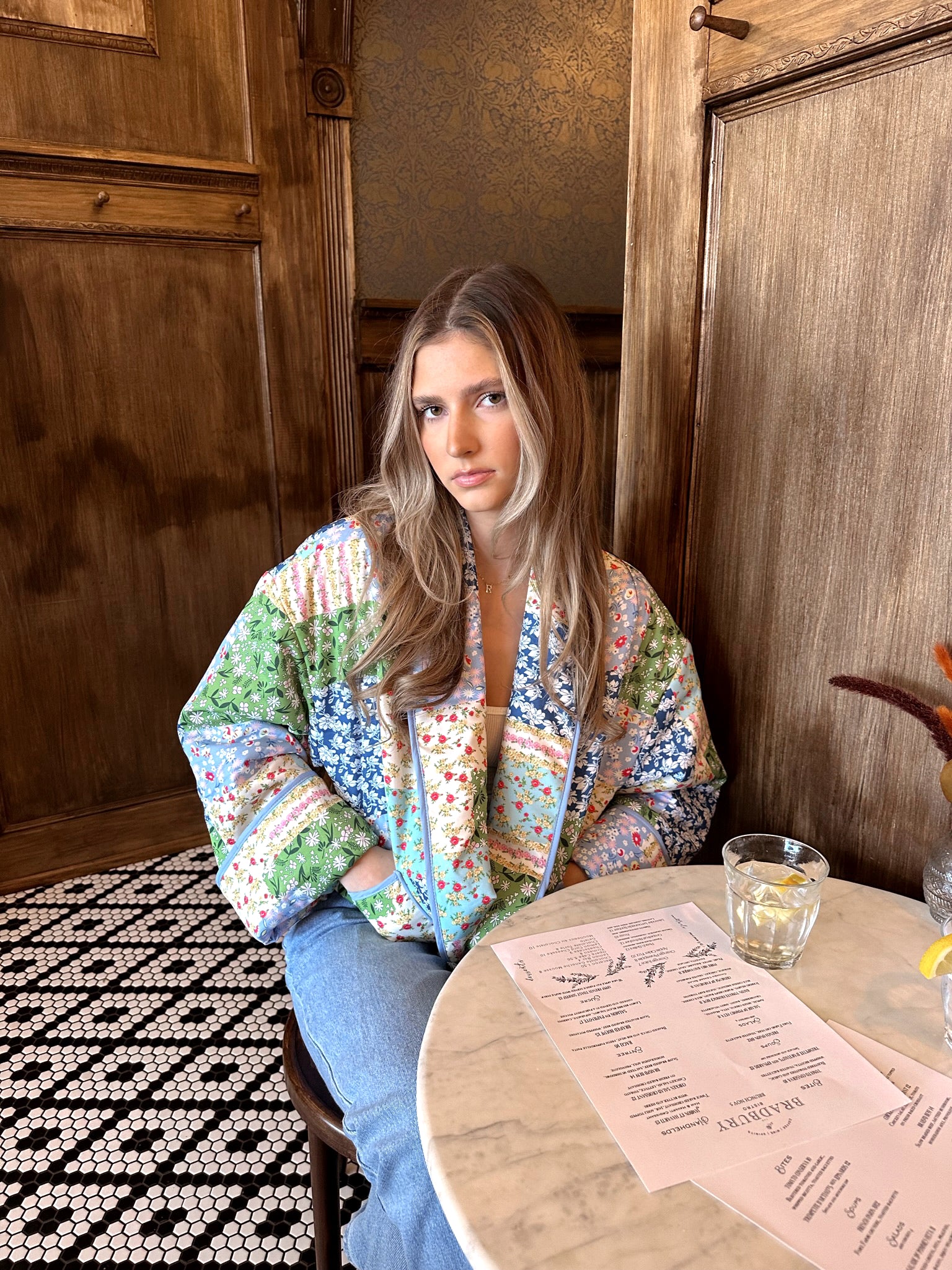 'Eloise' Patchwork Puffer Jacket